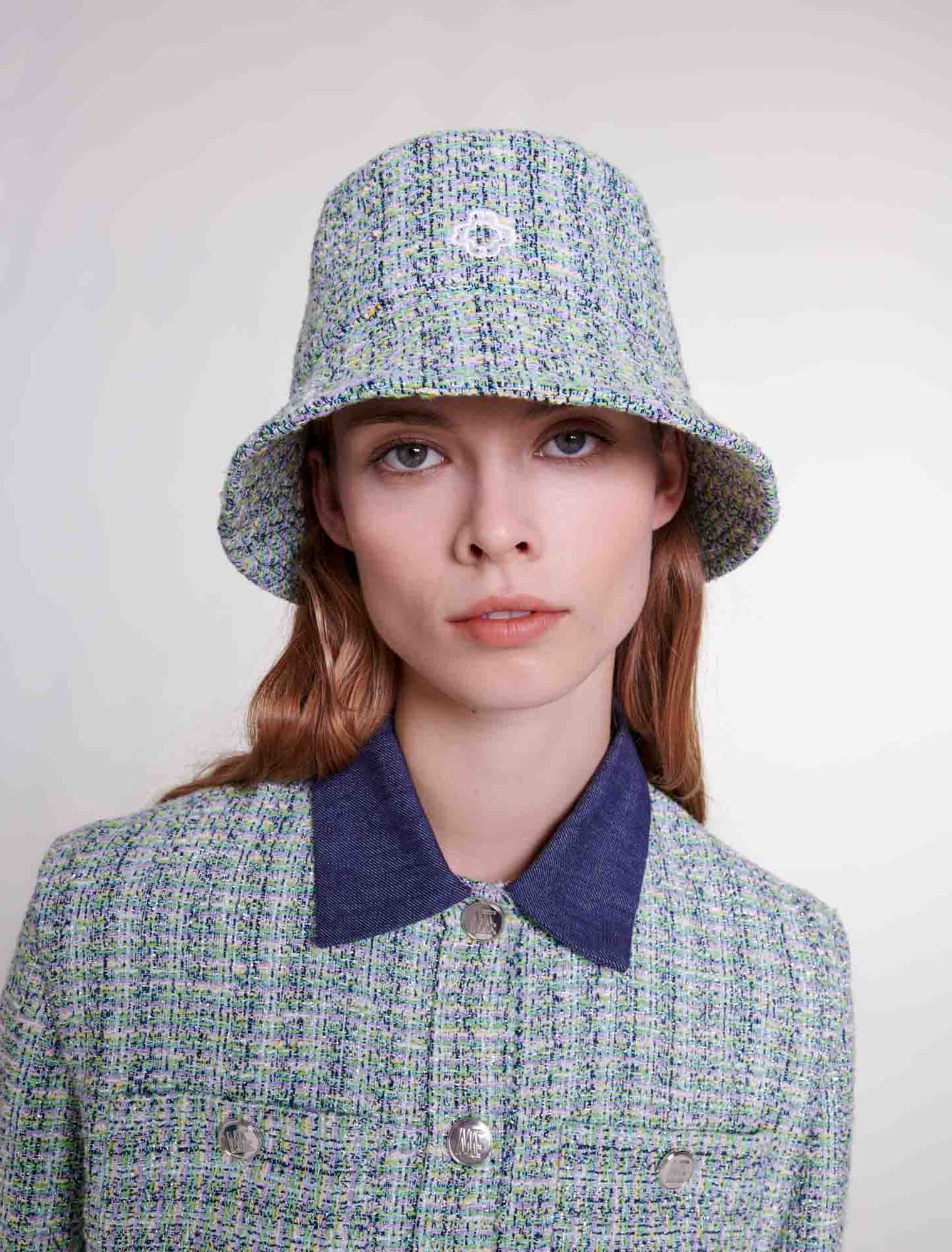 Wide-leg tweed trousers