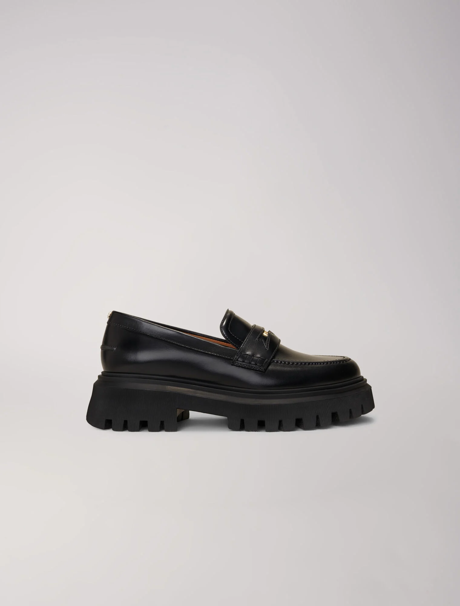Leather platform loafers