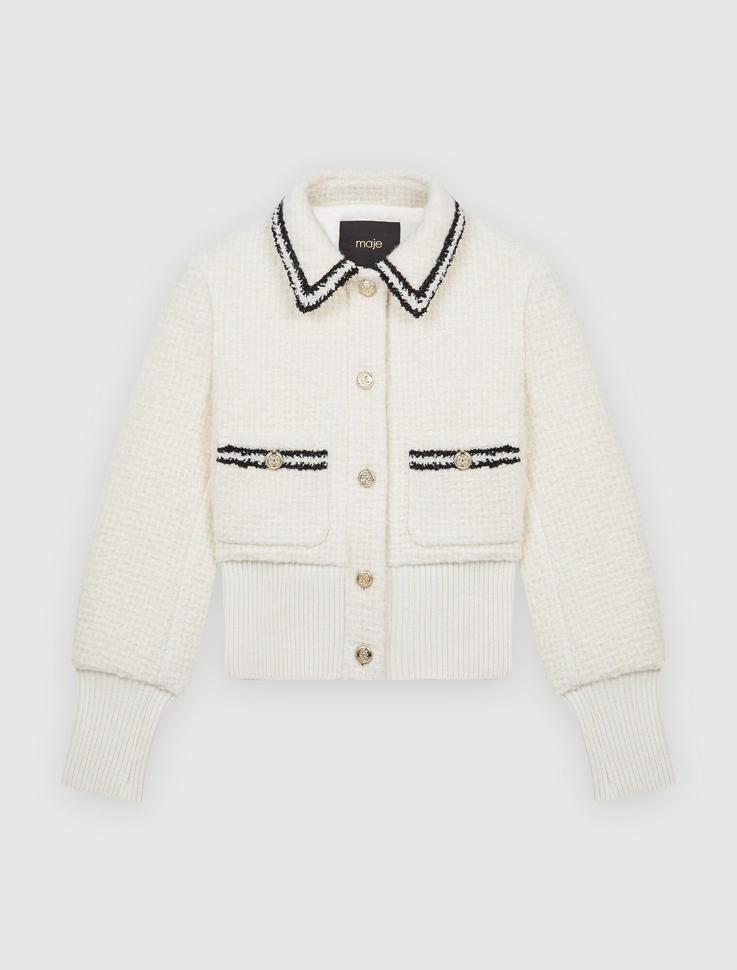 Contrasting tweed-style jacket