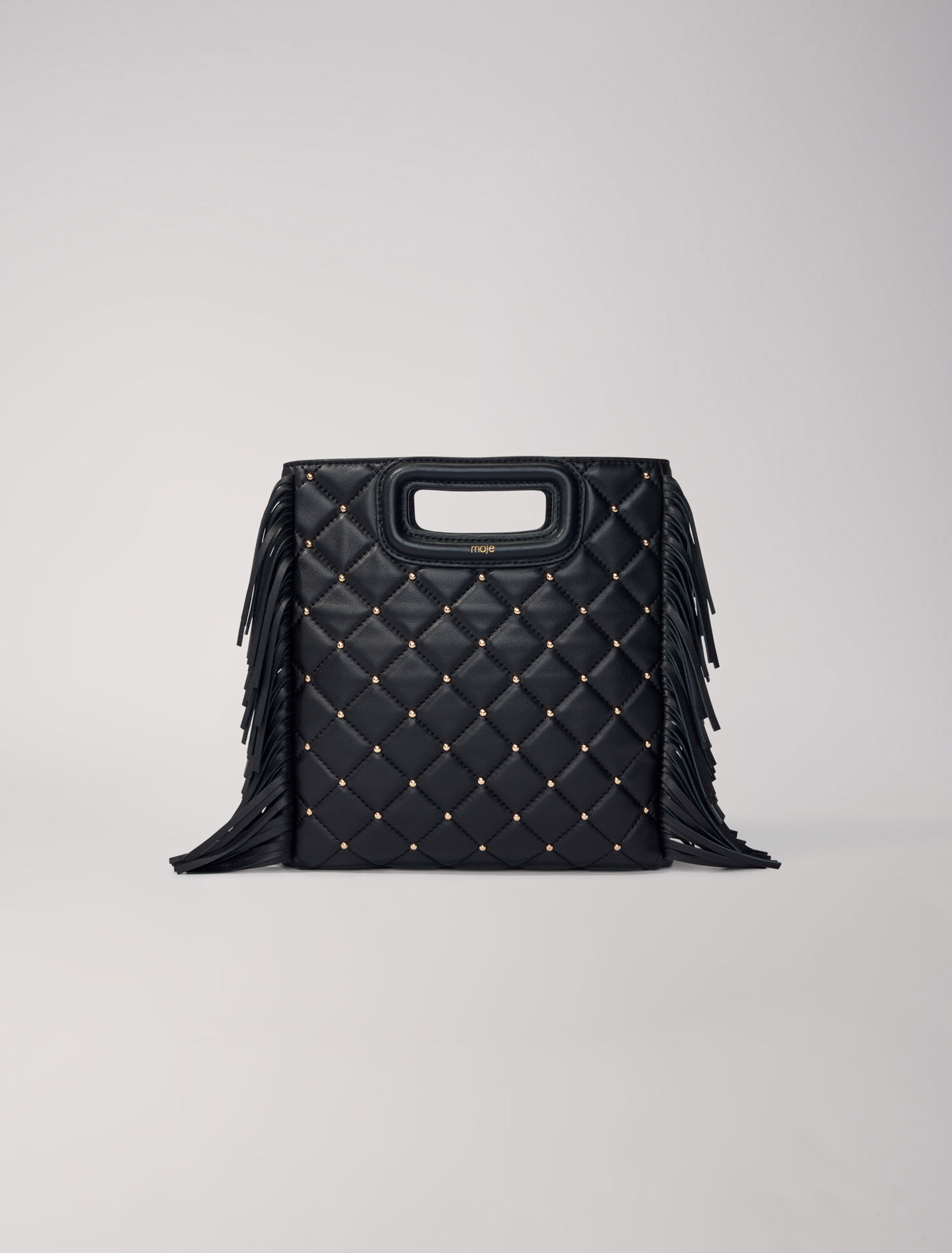 M bag in studded, quilted leather