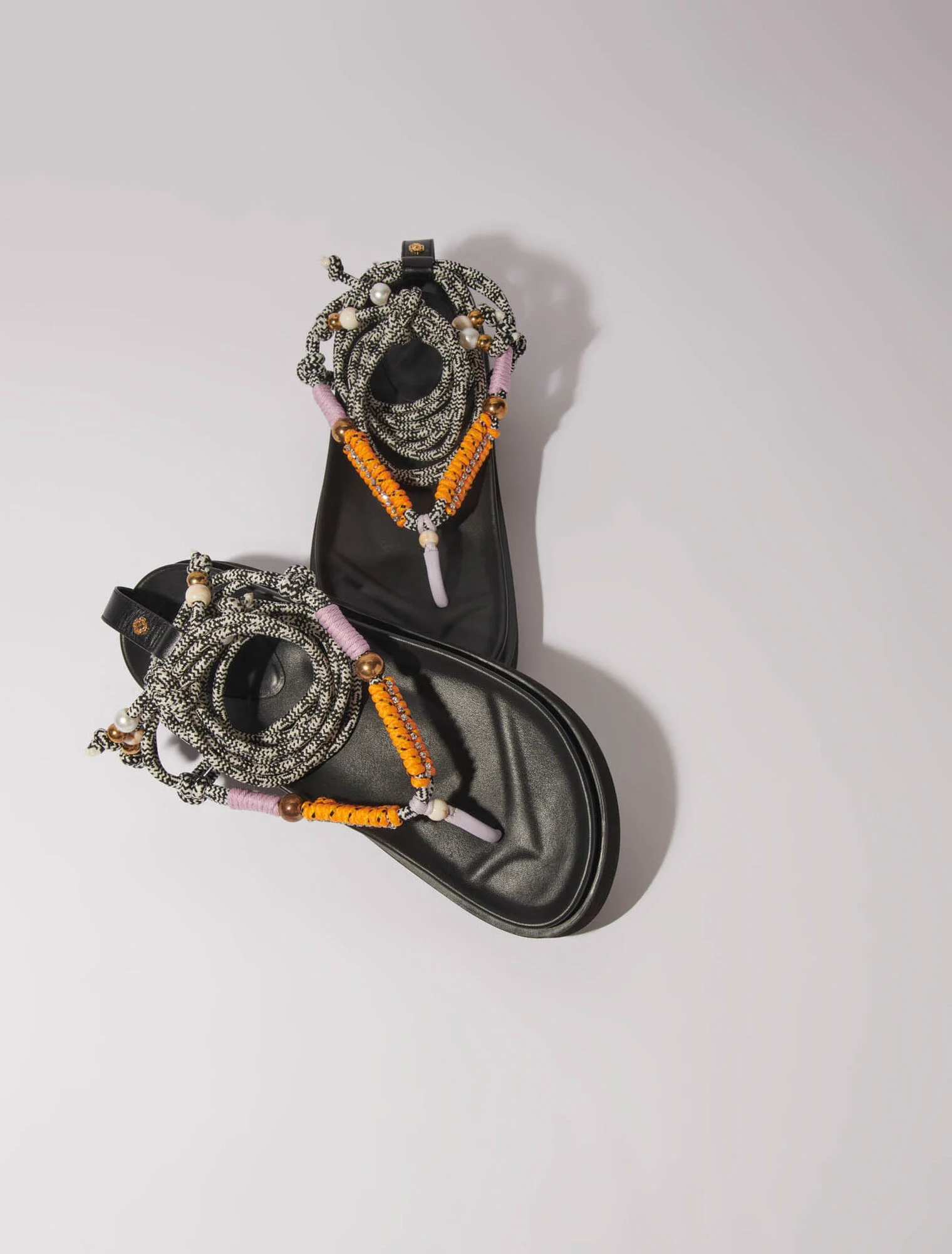 Sandals with braided straps