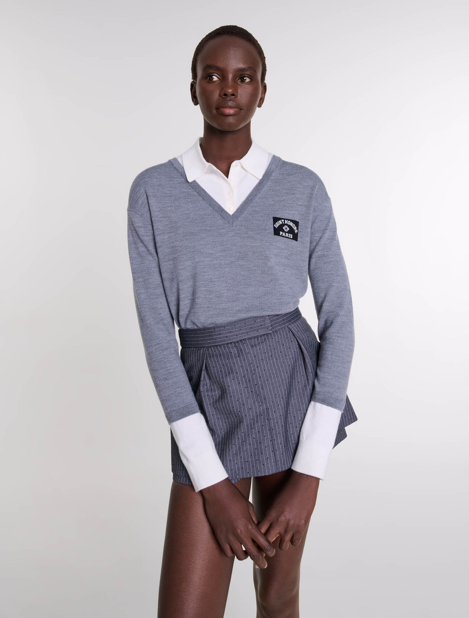 Rhinestone layered skort