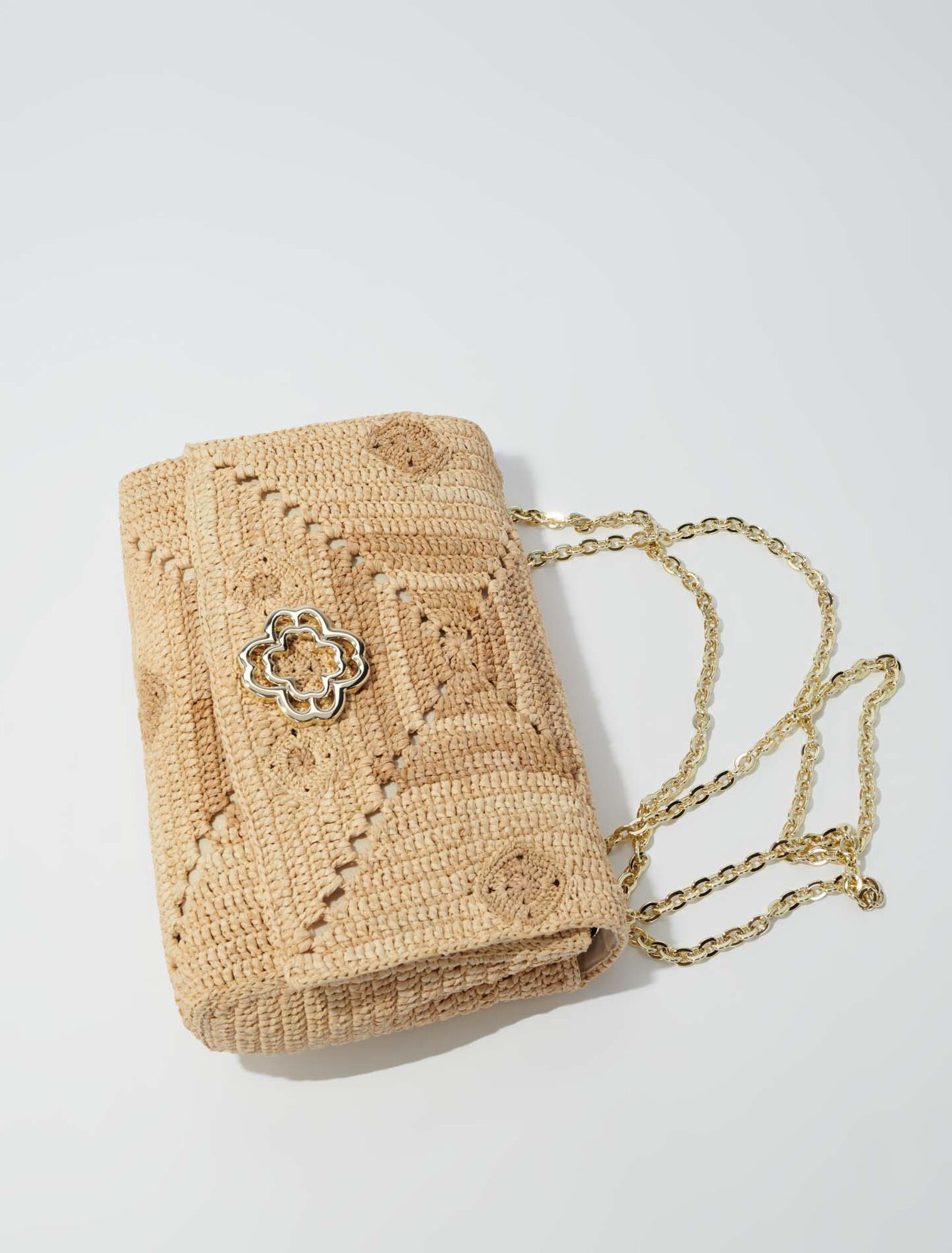 Handmade raffia clover bag