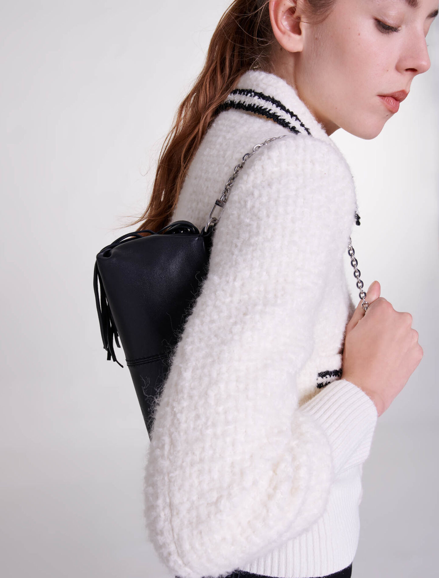 Contrasting tweed-style jacket