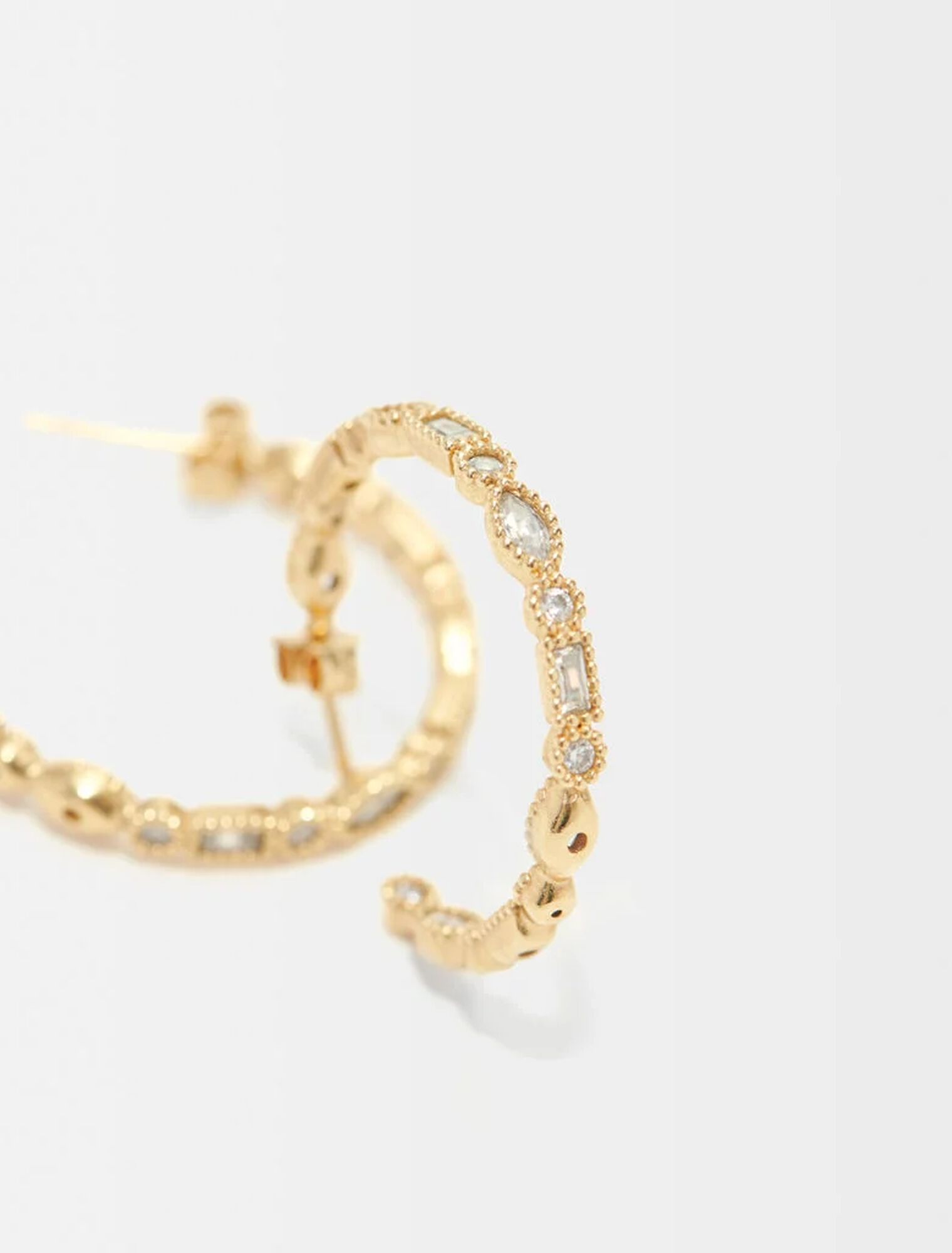 Diamanté-embellished large hoop earrings