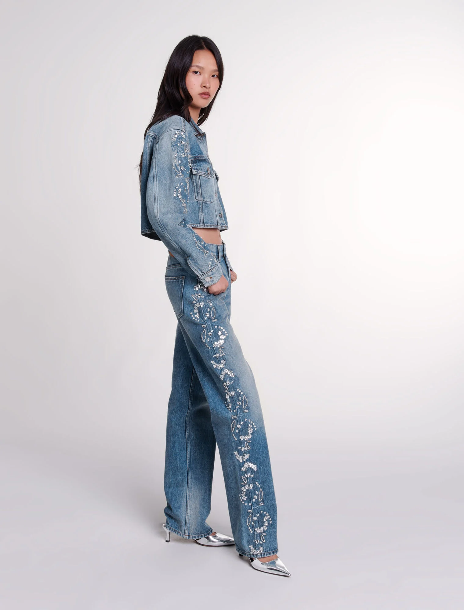 Embroidered denim jacket