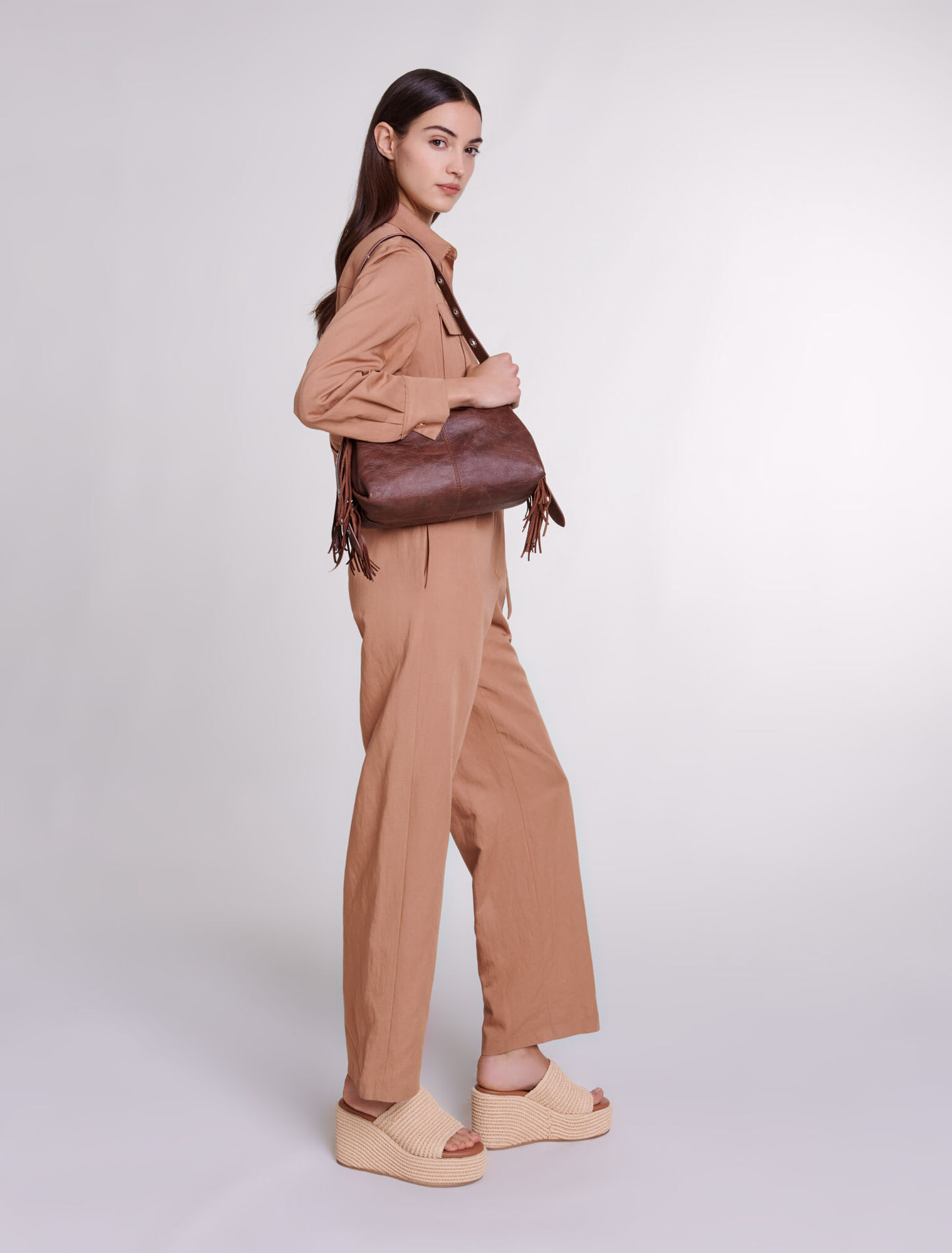Linen blend trouser suit