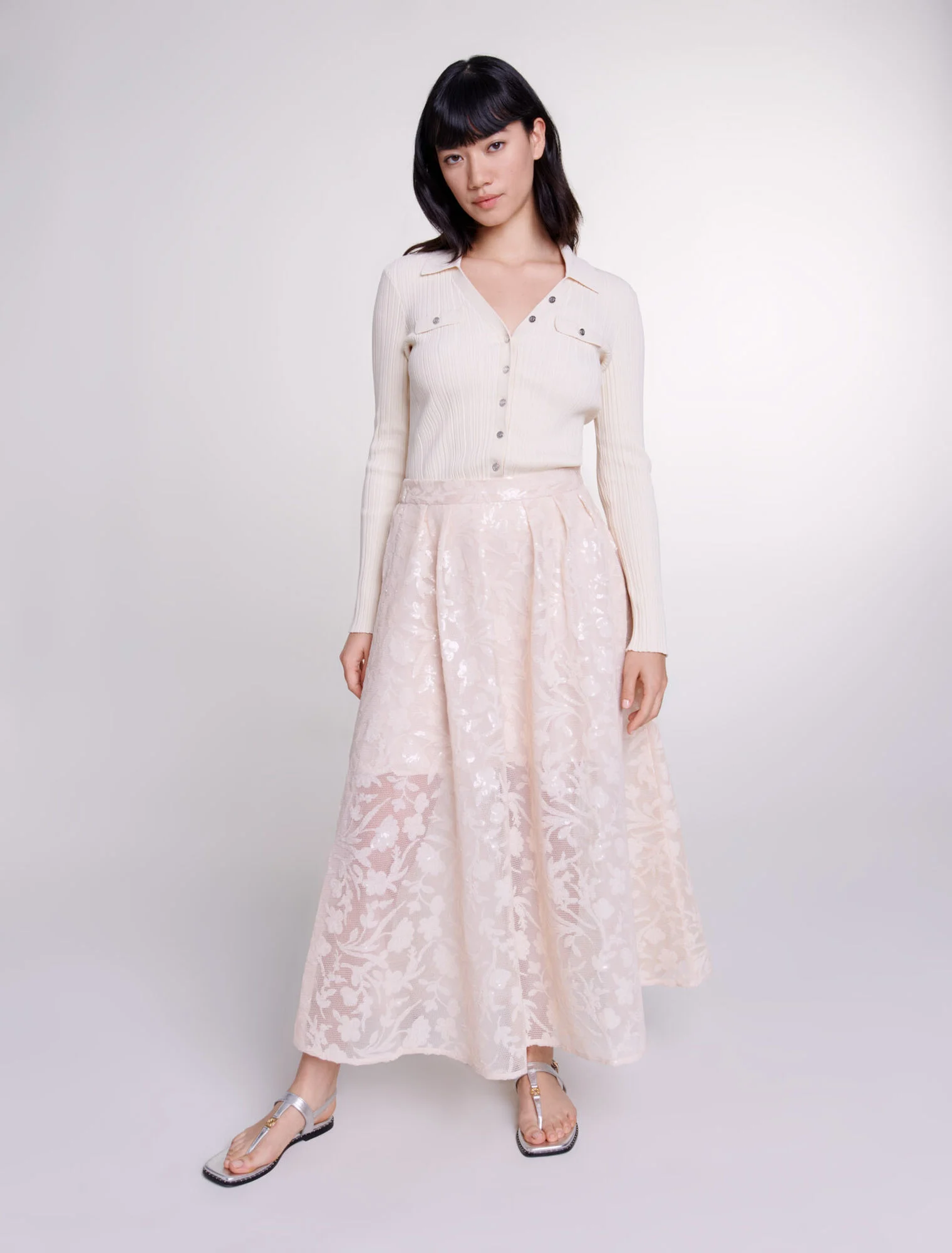 Sequin maxi skirt