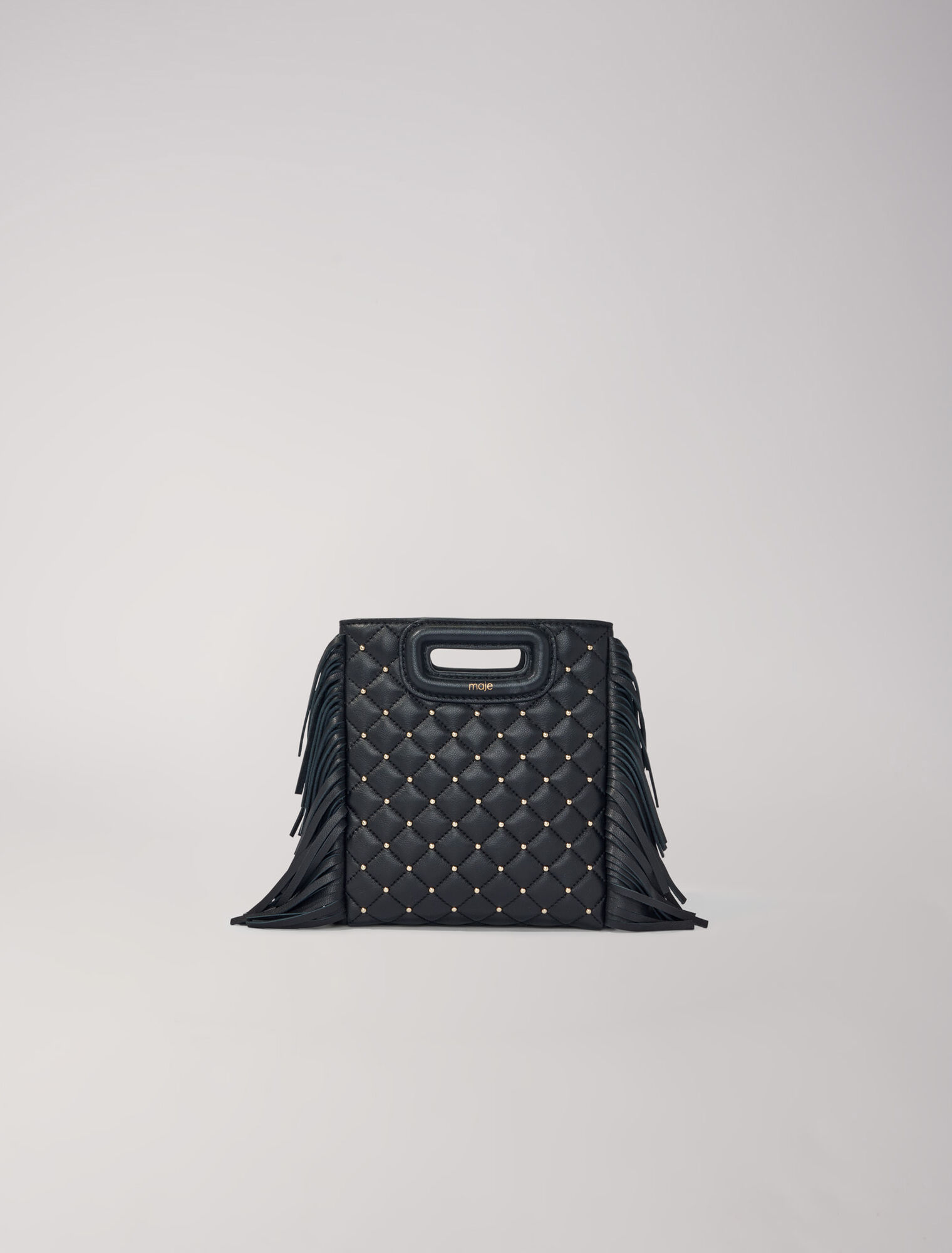 Studded M quilted leather mini bag