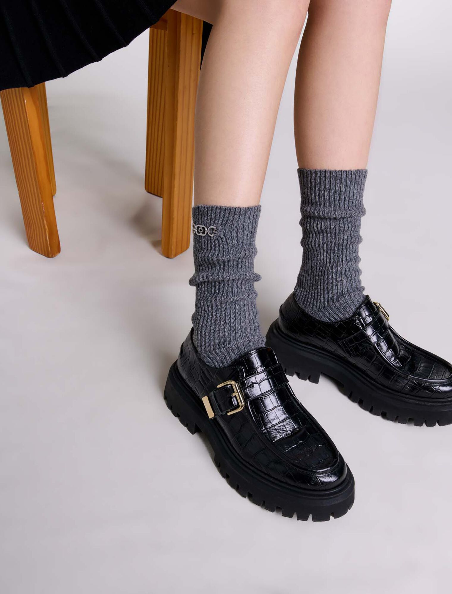 Chunky leather Derbies