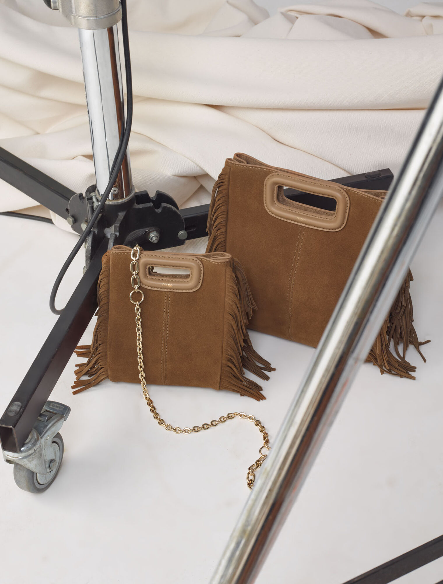 M mini bag in suede leather