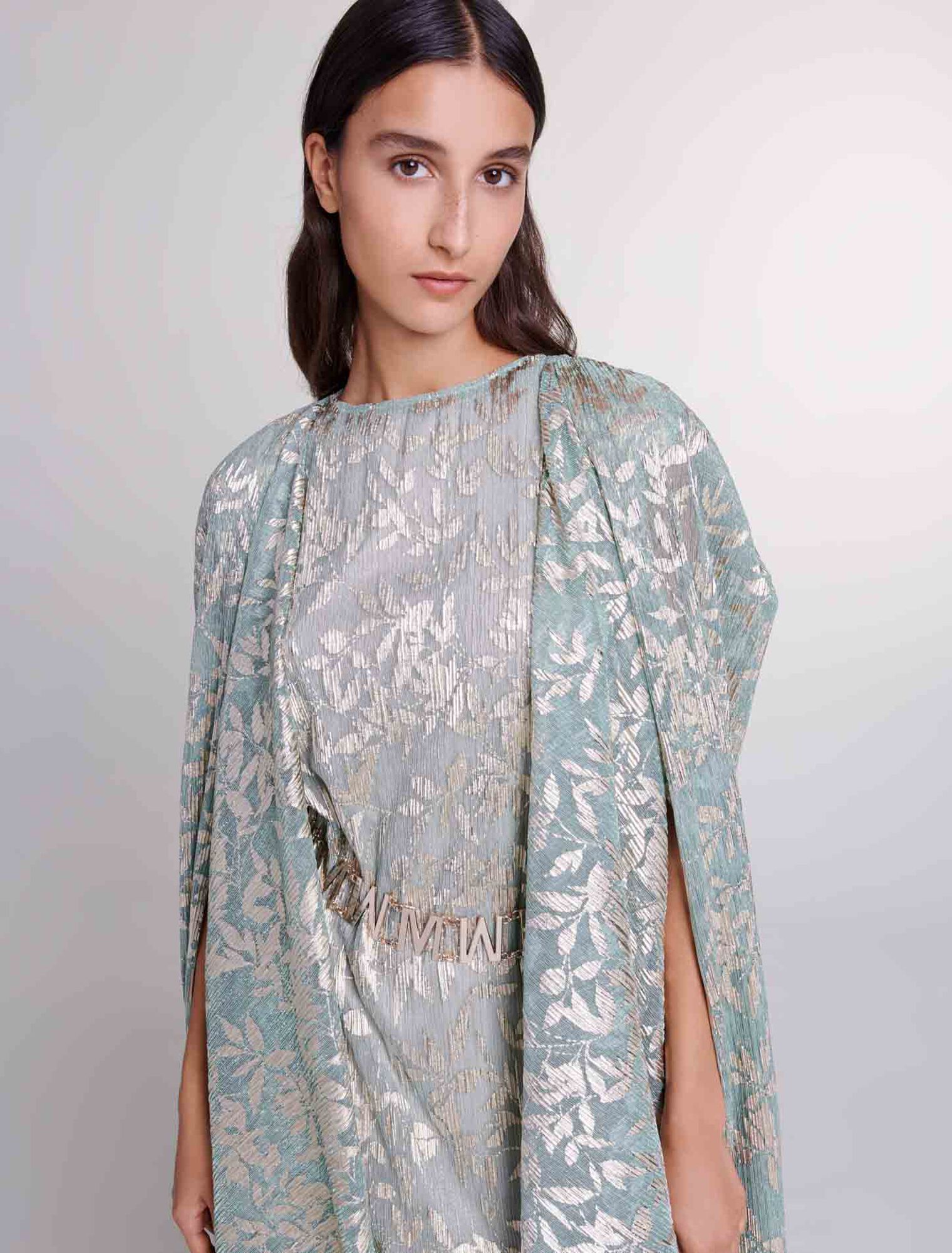 Maxi dress with cape