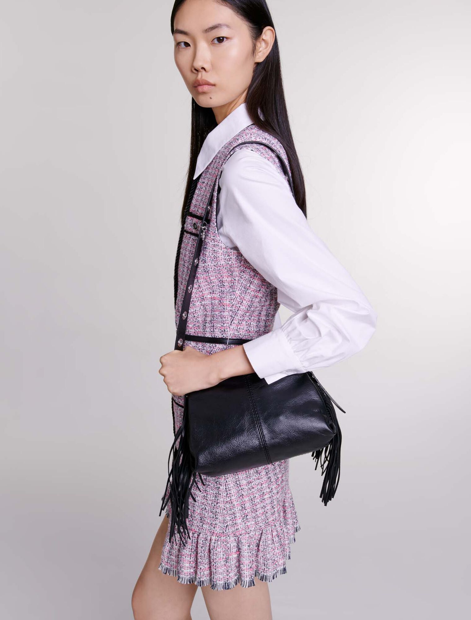 Tweed 2-in-1 short dress