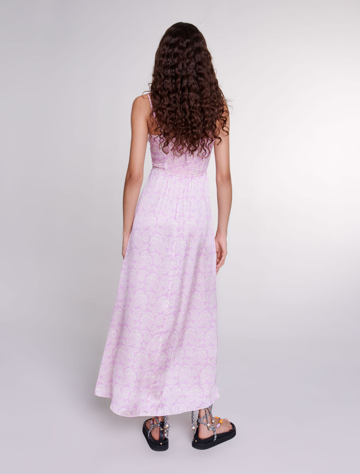 Openwork patterned maxi dress