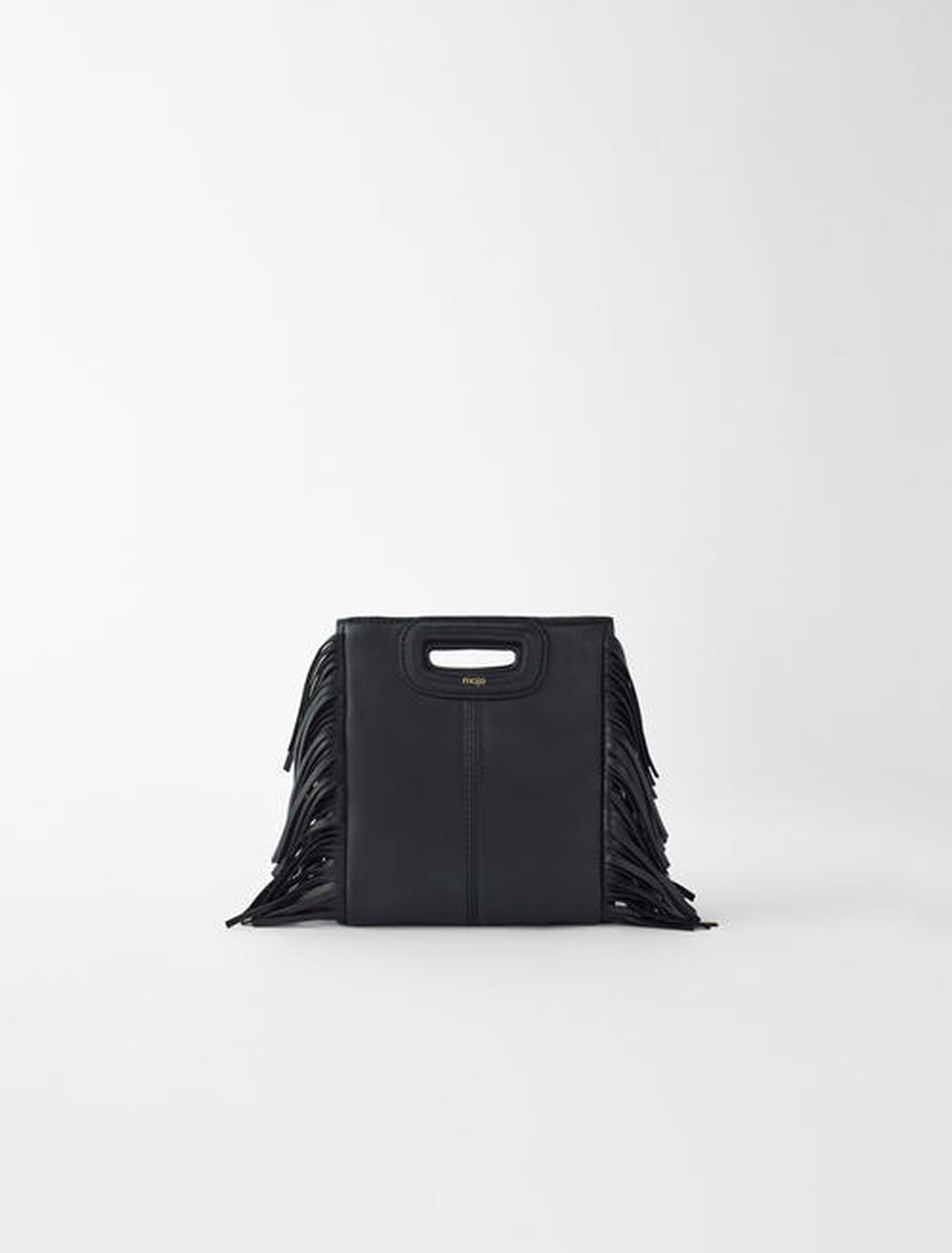 Leather mini M bag with chain