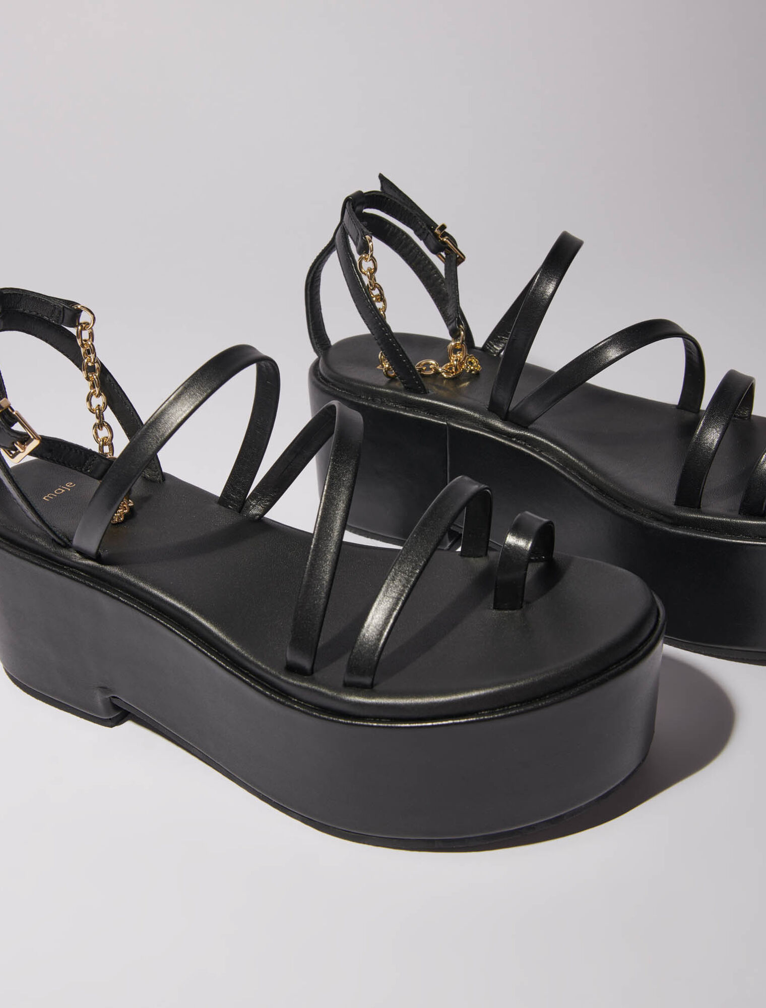 Leather platform sandals