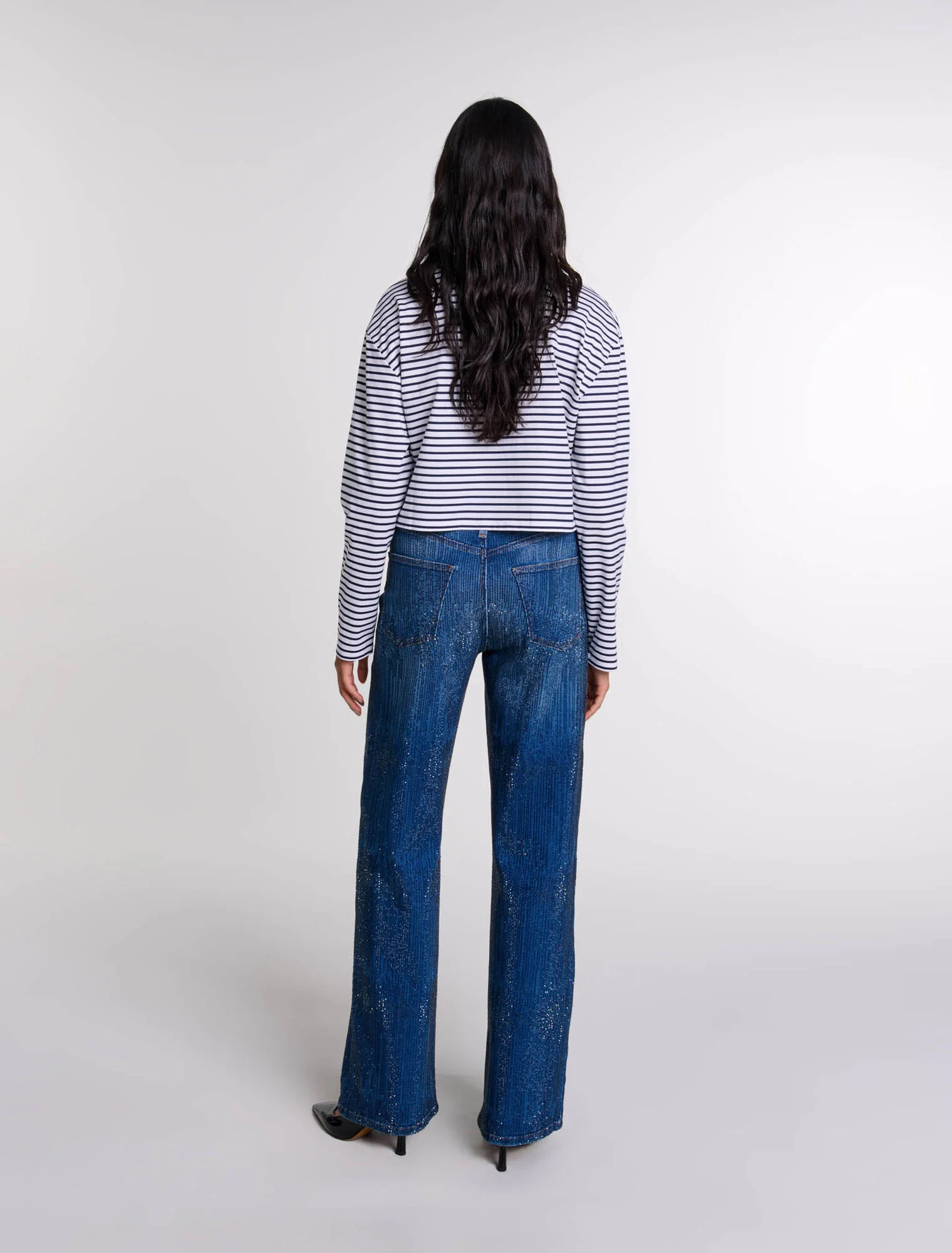 Cropped short-sleeves T-shirt