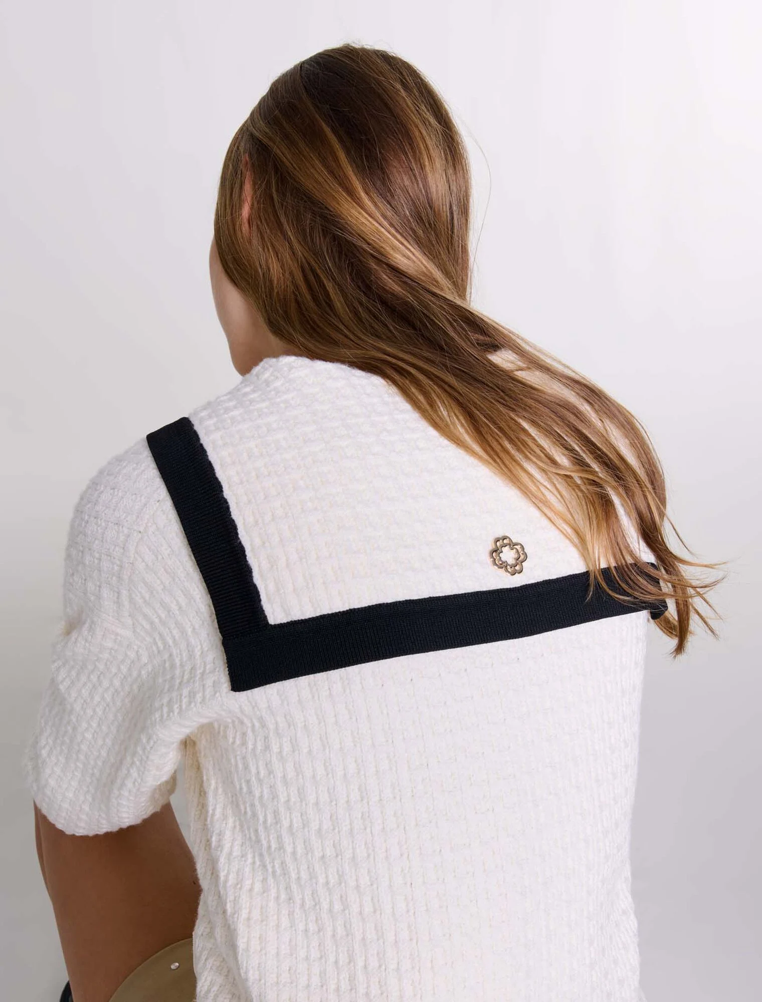 Contrast collar cardigan