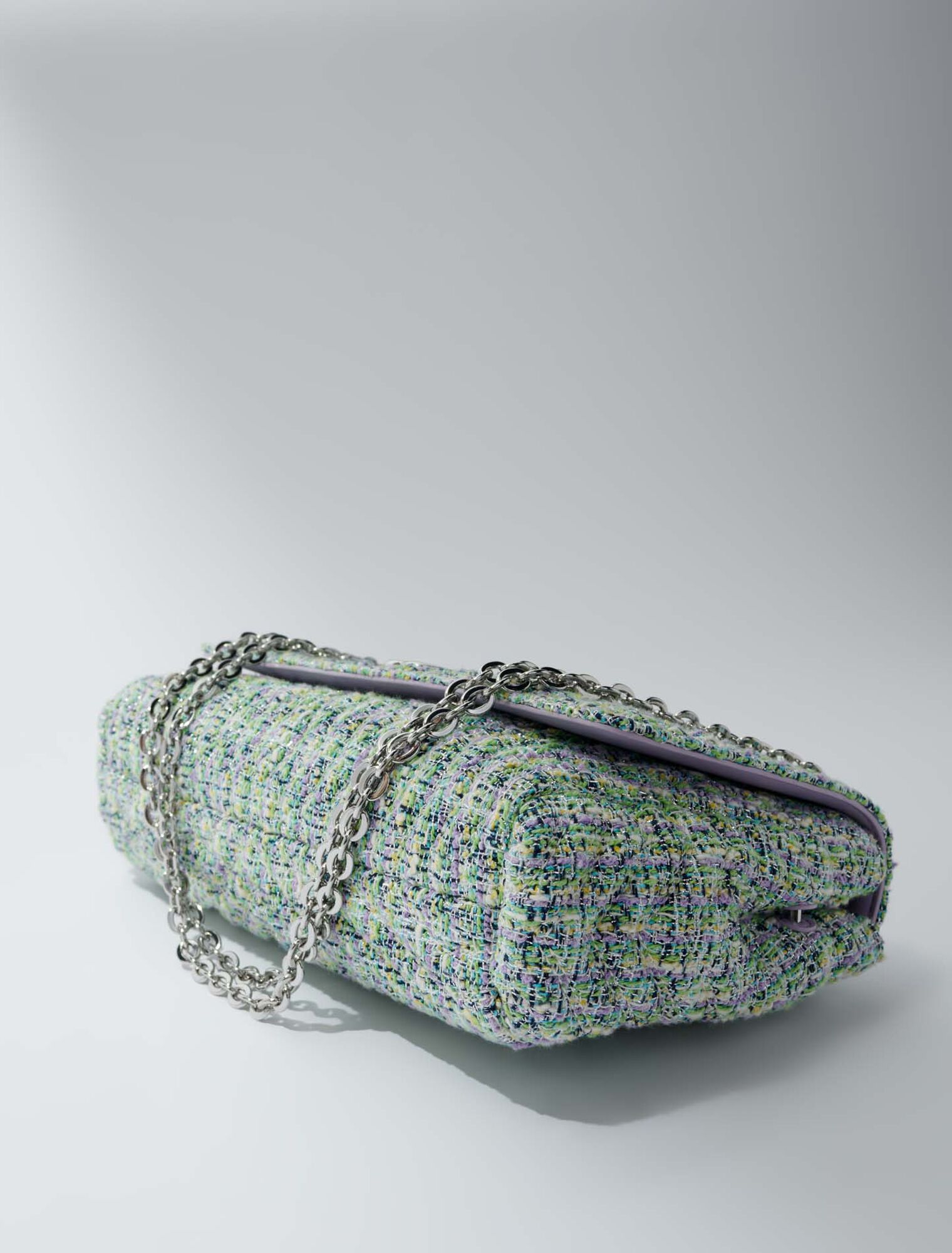 Clover bag with tweed chains