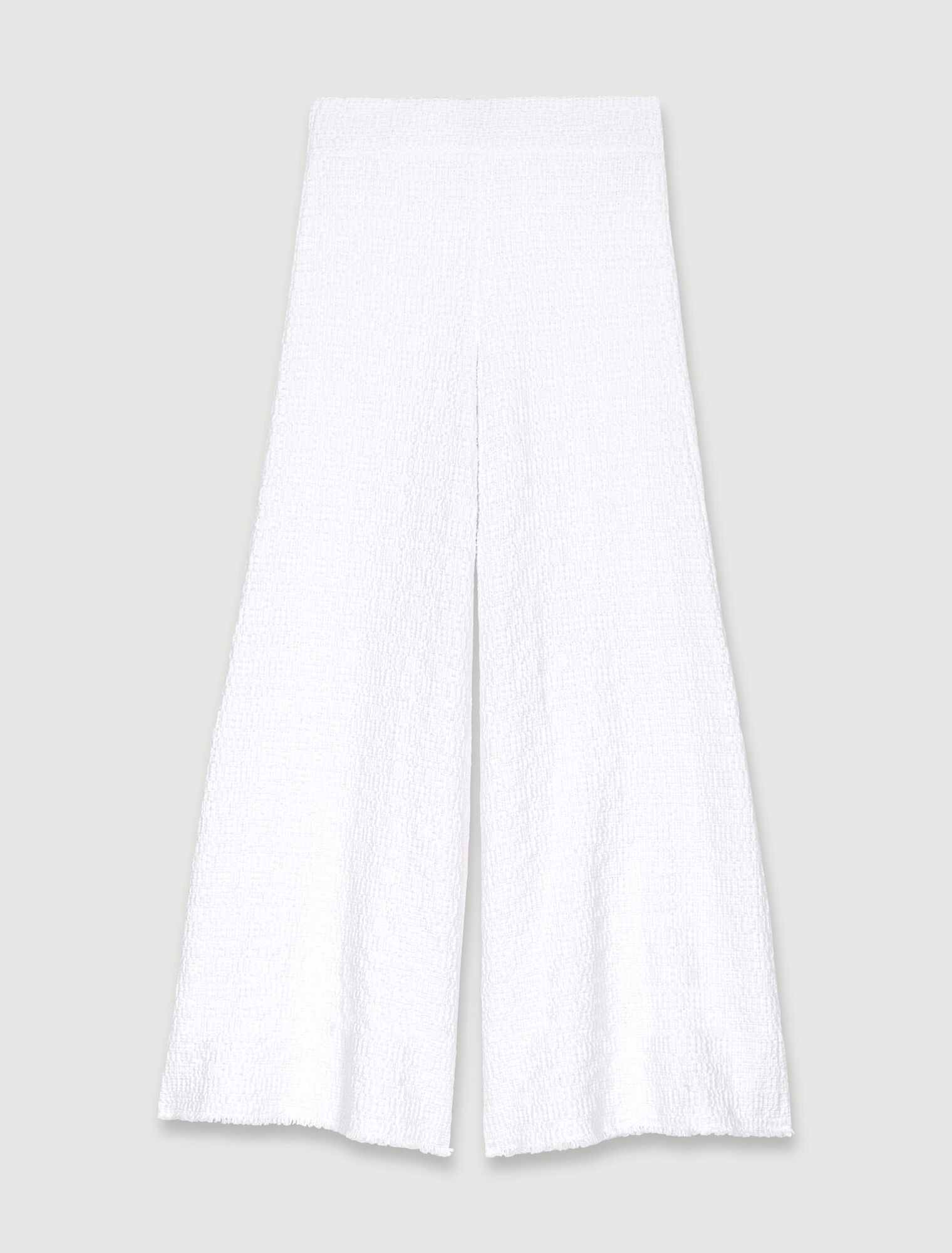 Wide-leg tweed trousers