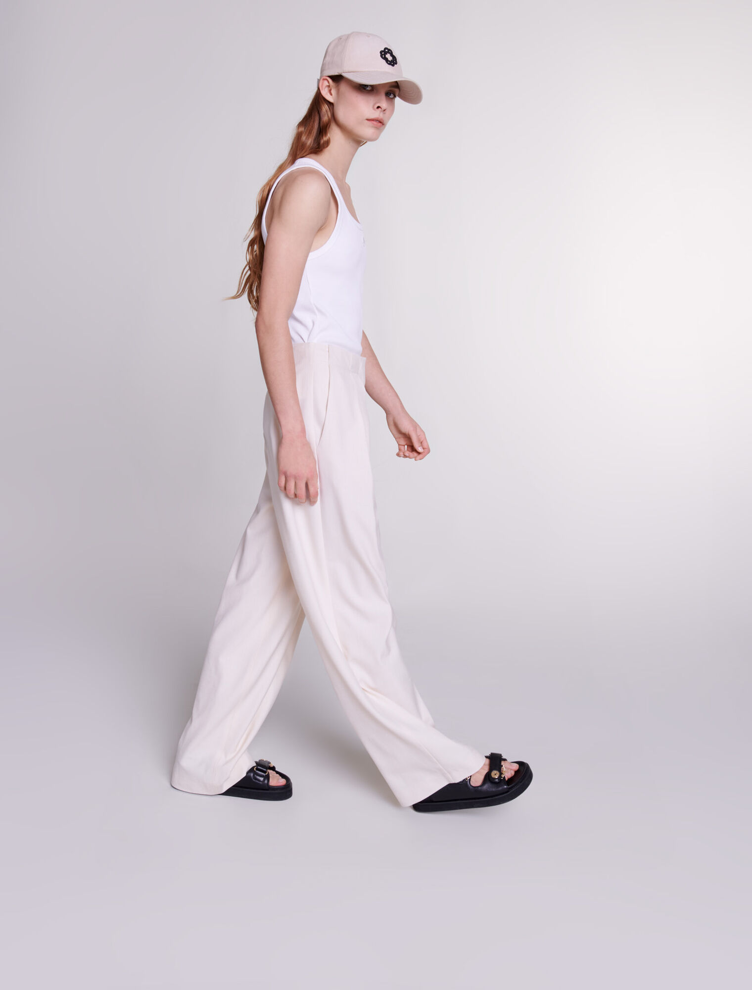 Wide-leg suit trousers