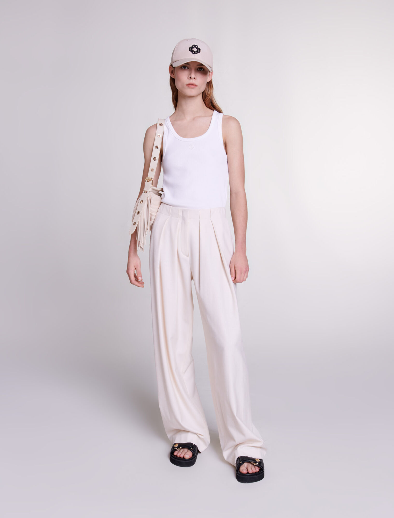 Wide-leg suit trousers