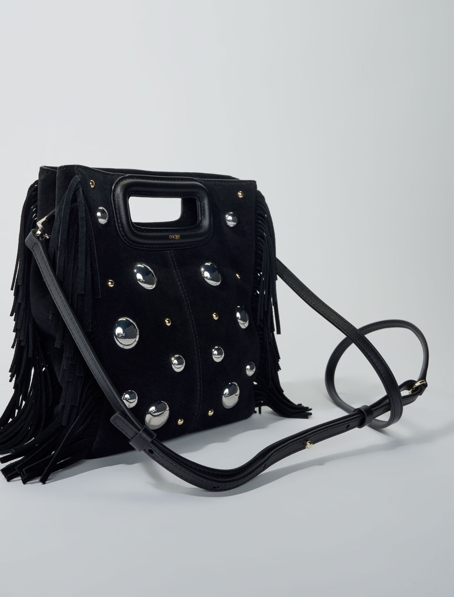 M suede bag with studs