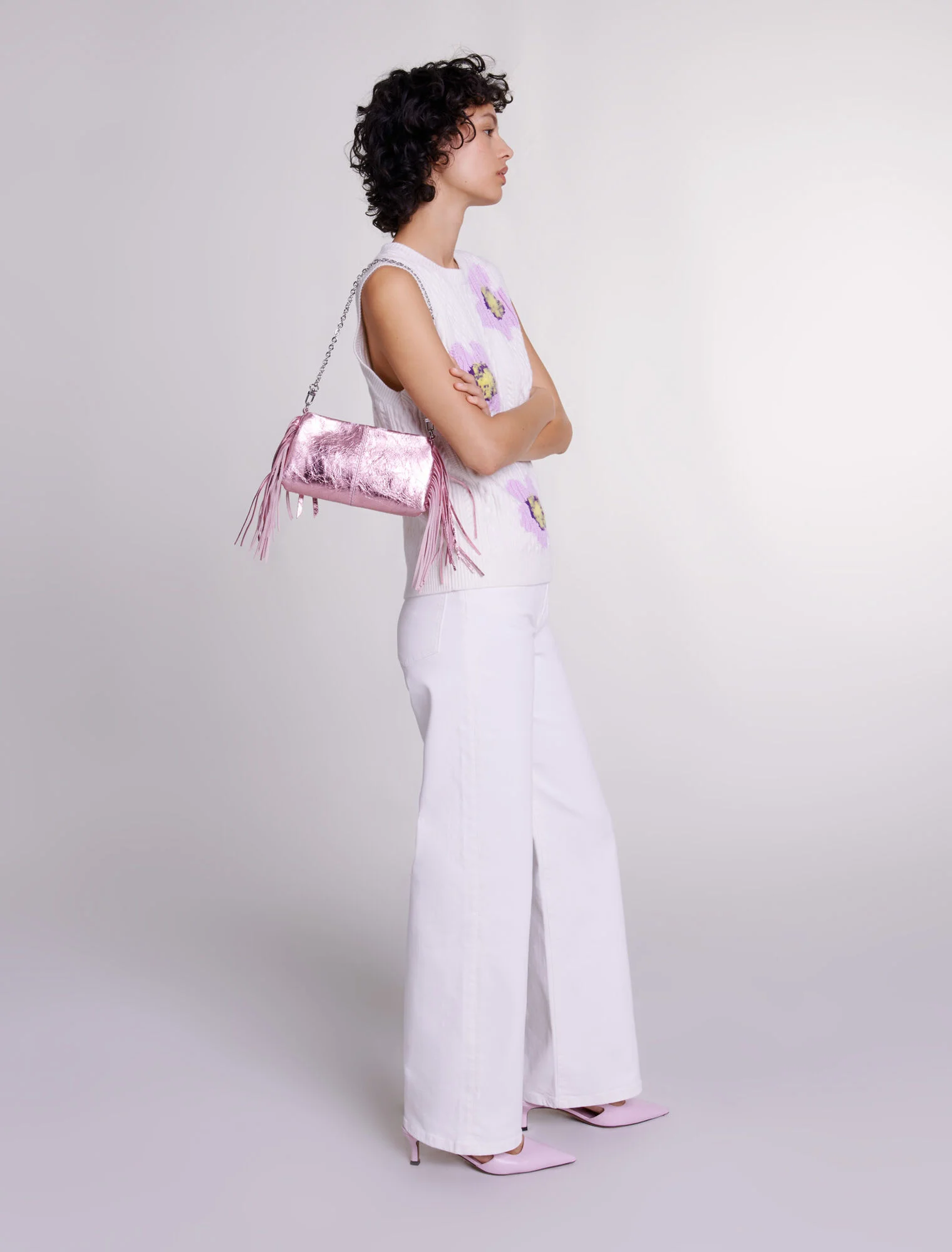 Metallic leather Miss M clutch bag