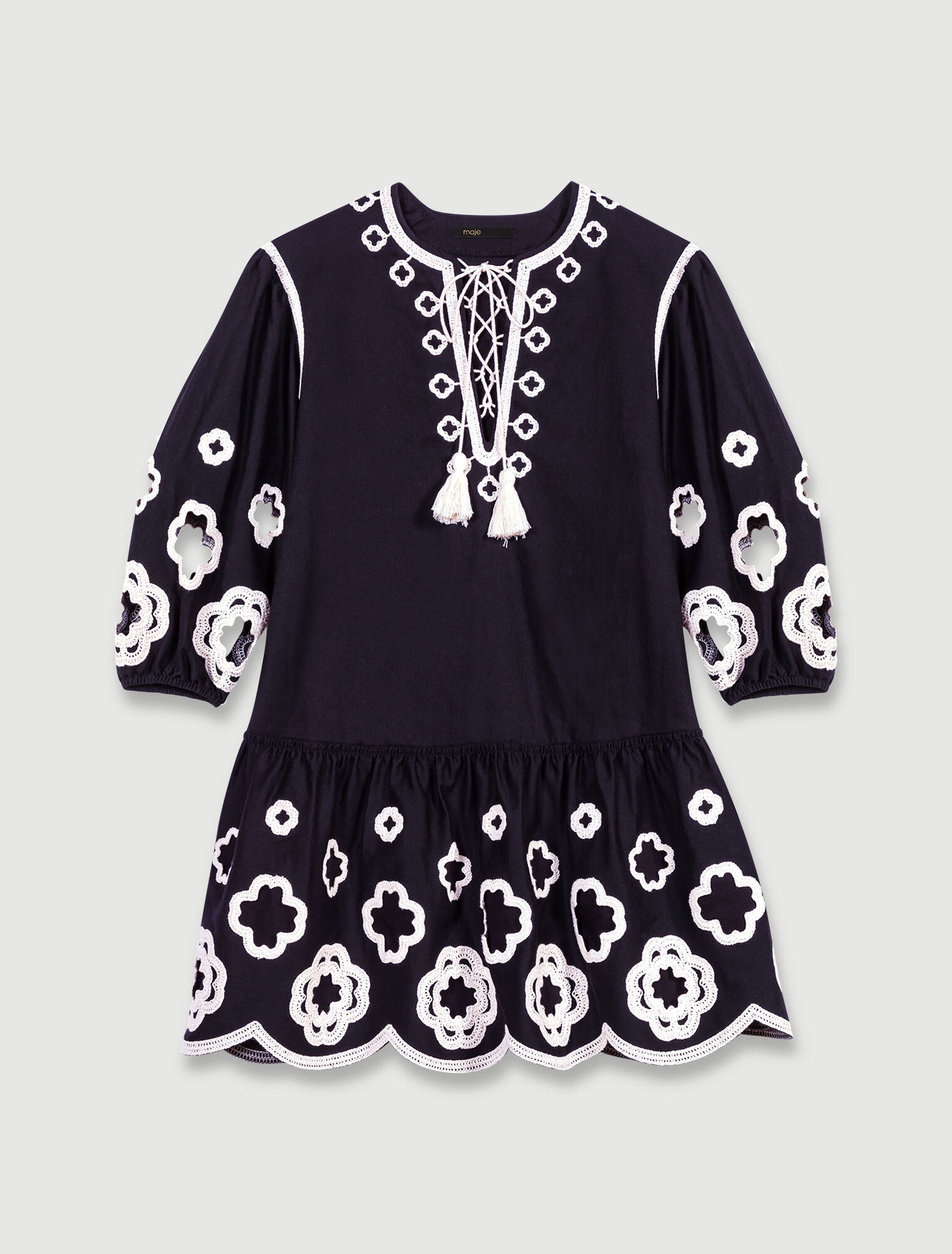 Short embroidered tunic dress