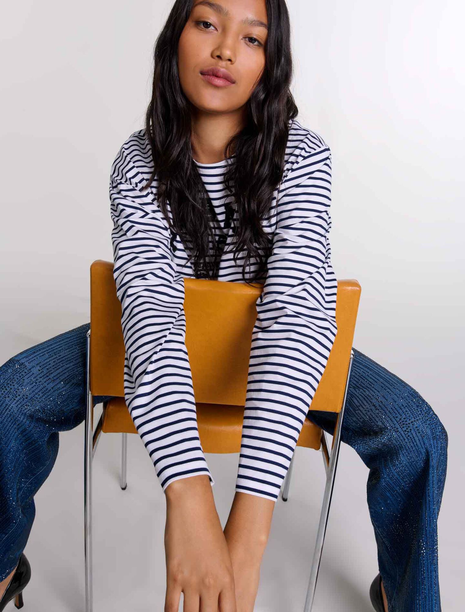 Cropped short-sleeves T-shirt