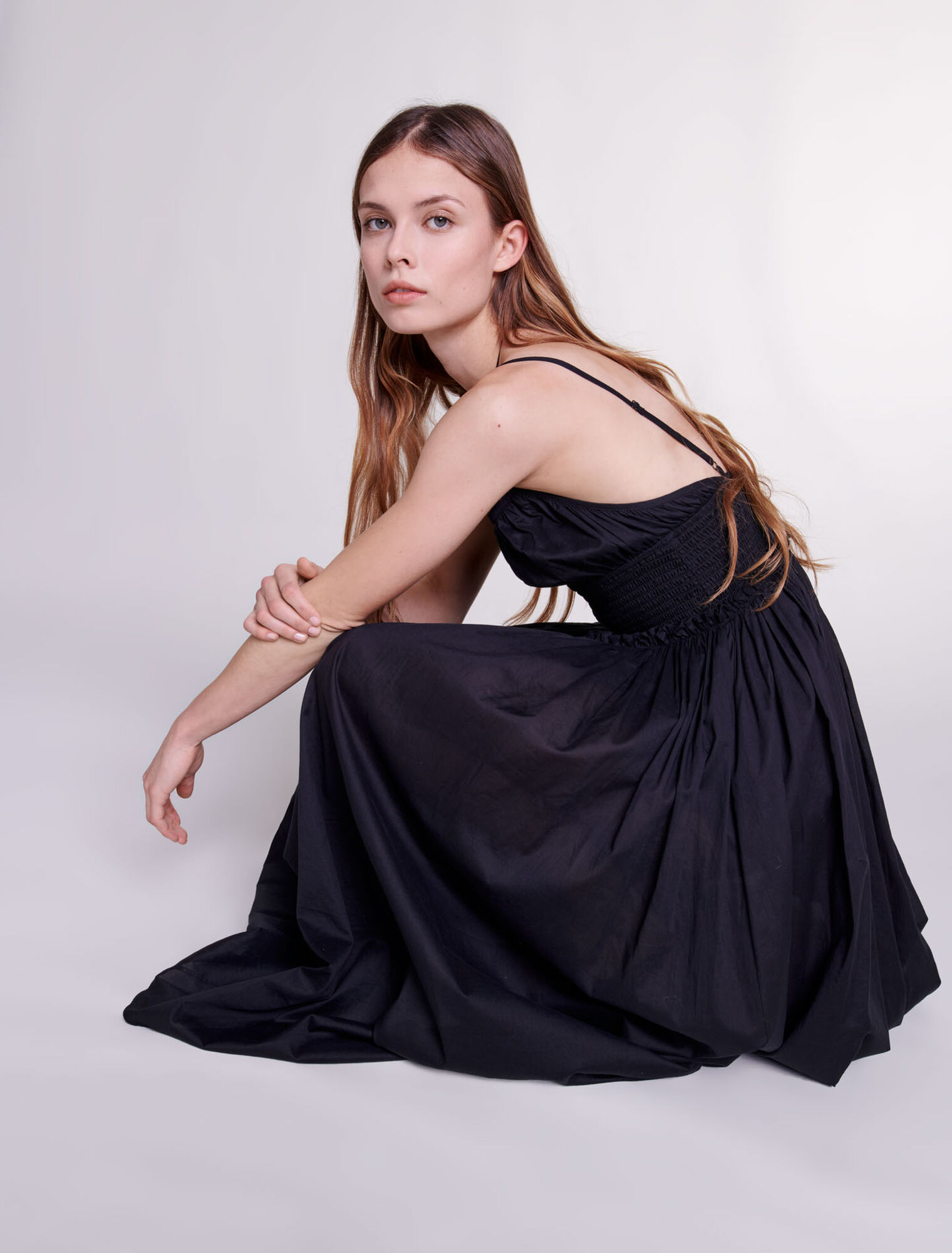 Dress with beaded ties