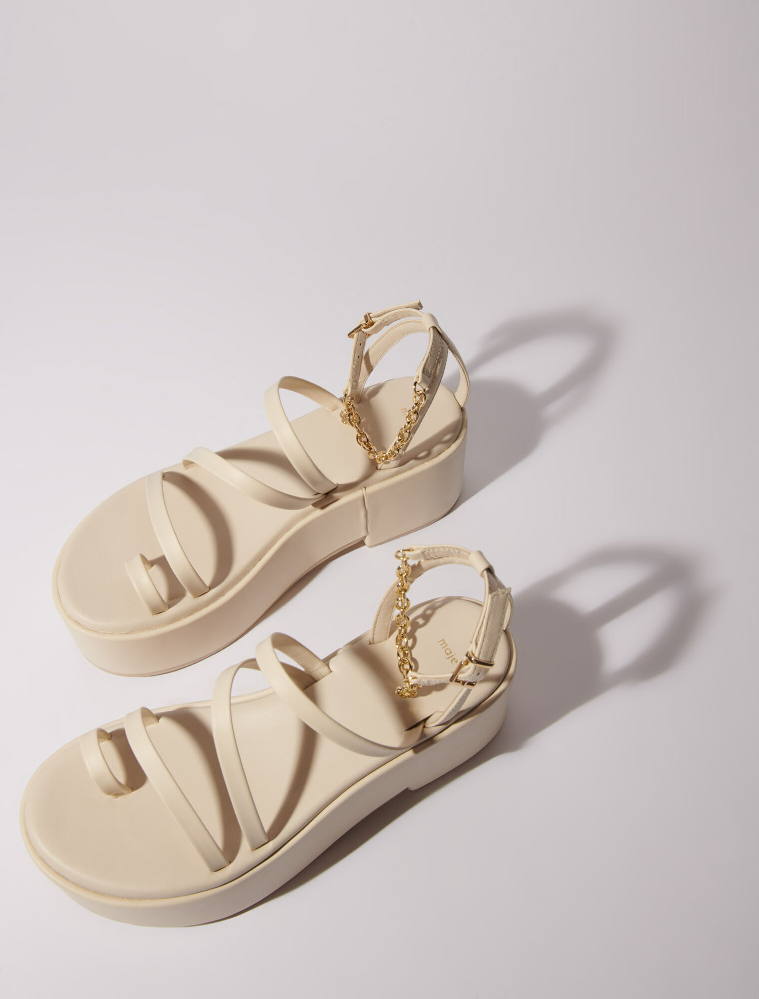 Leather platform sandals