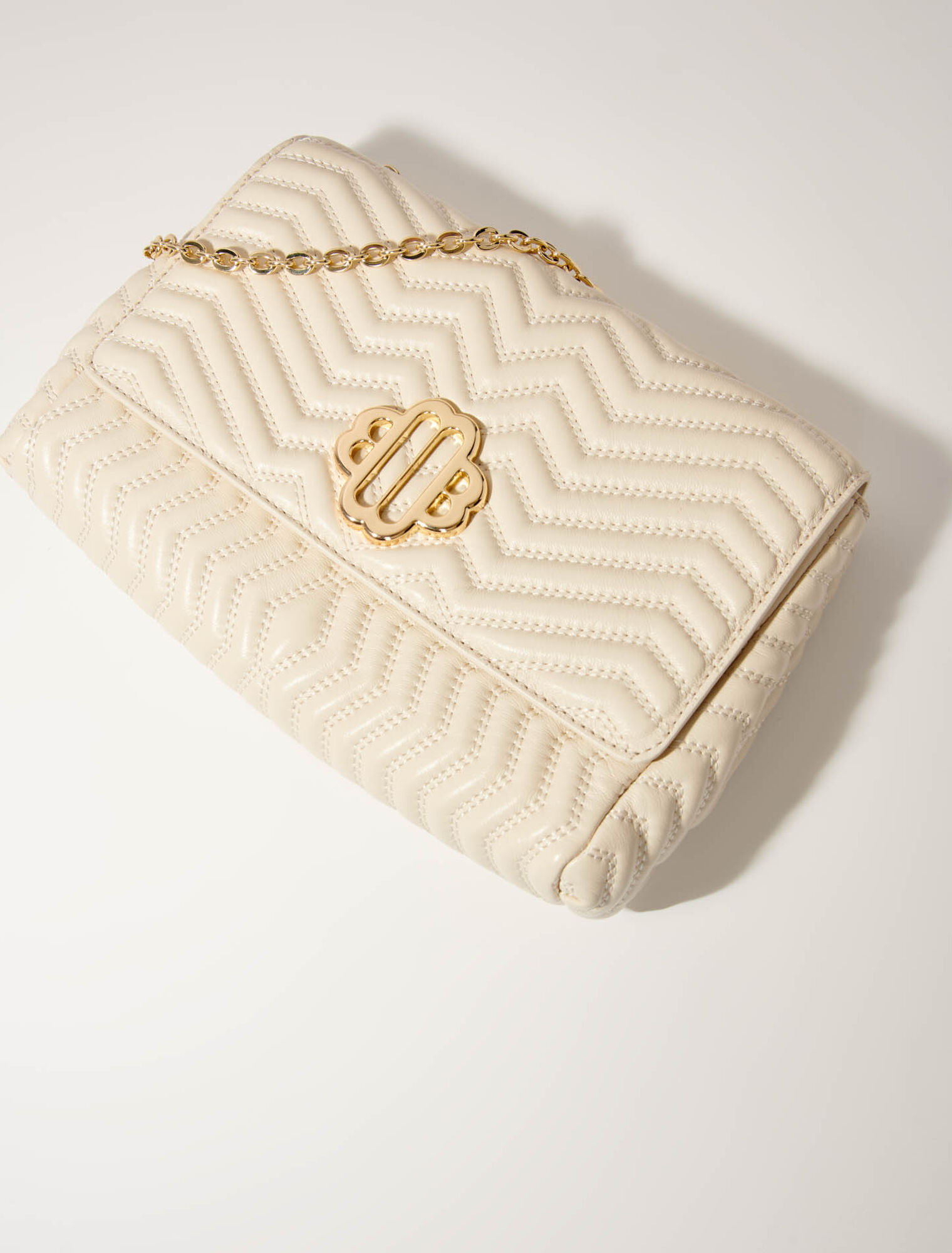 Leather bag with chain strap