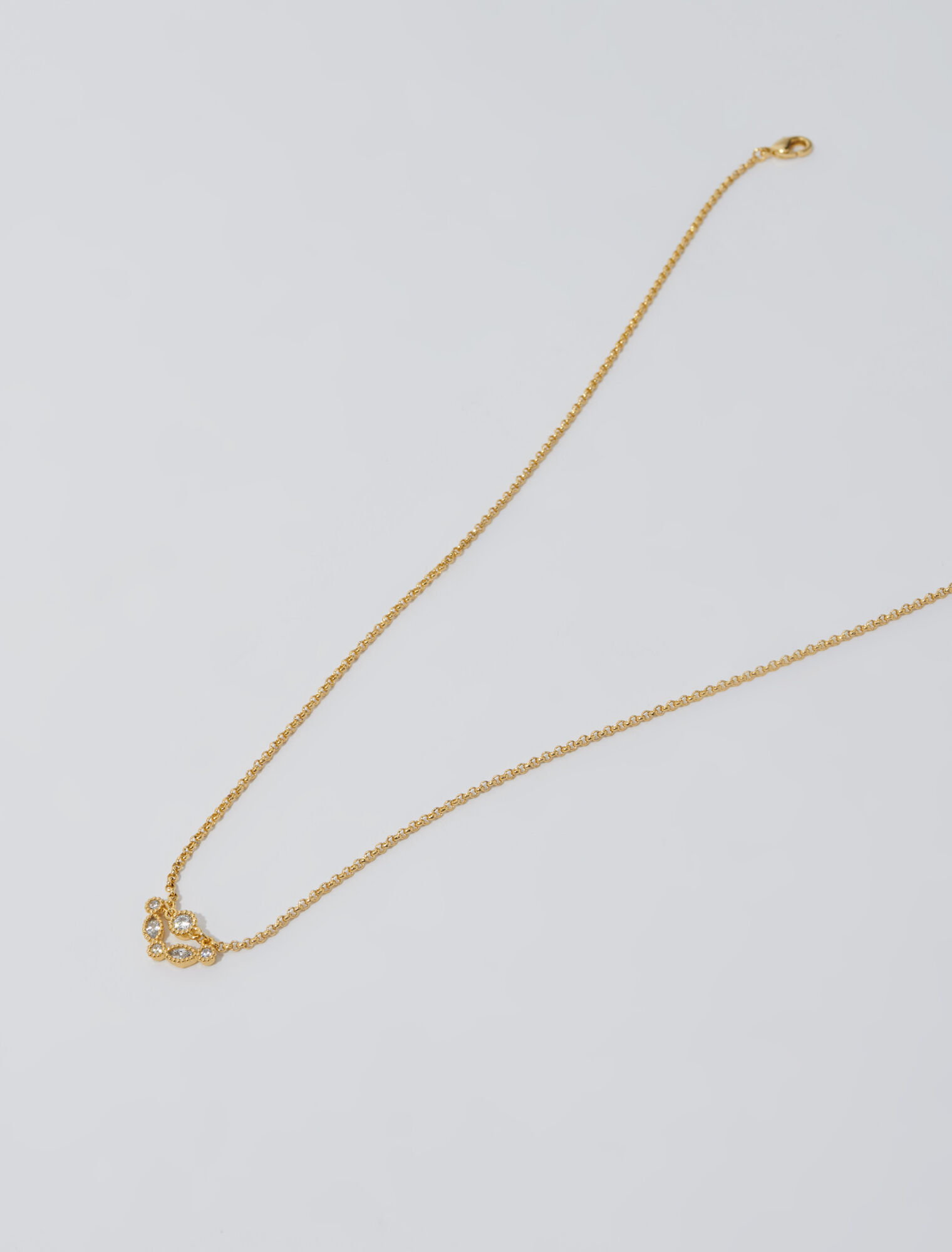 Gold-tone necklace with rhinestones
