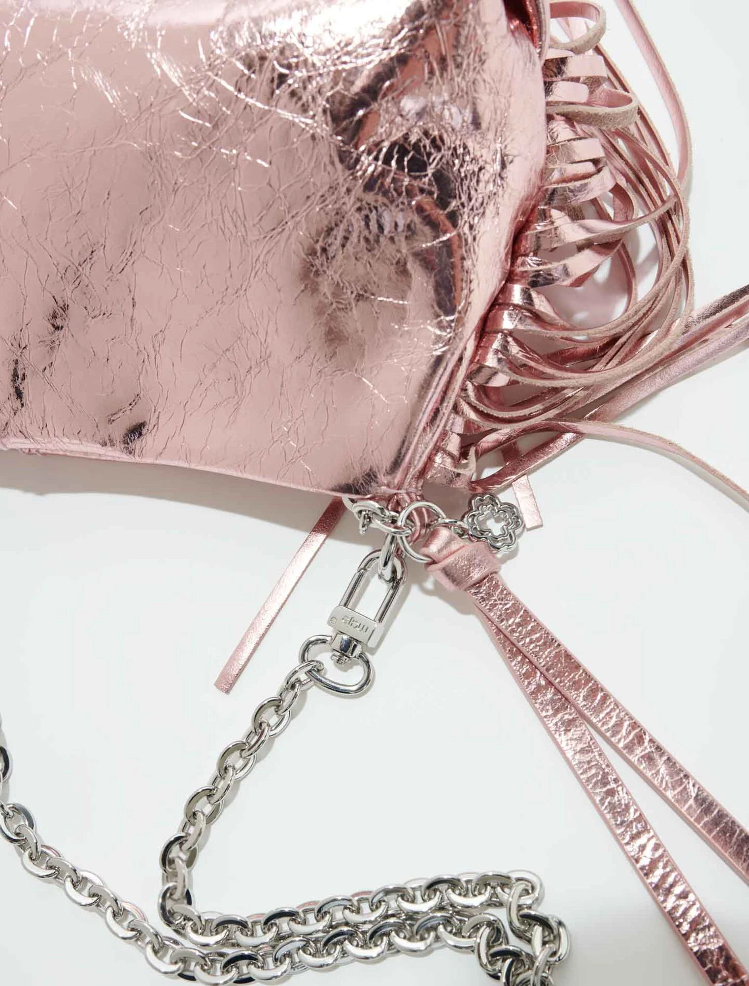 Metallic leather Miss M clutch bag