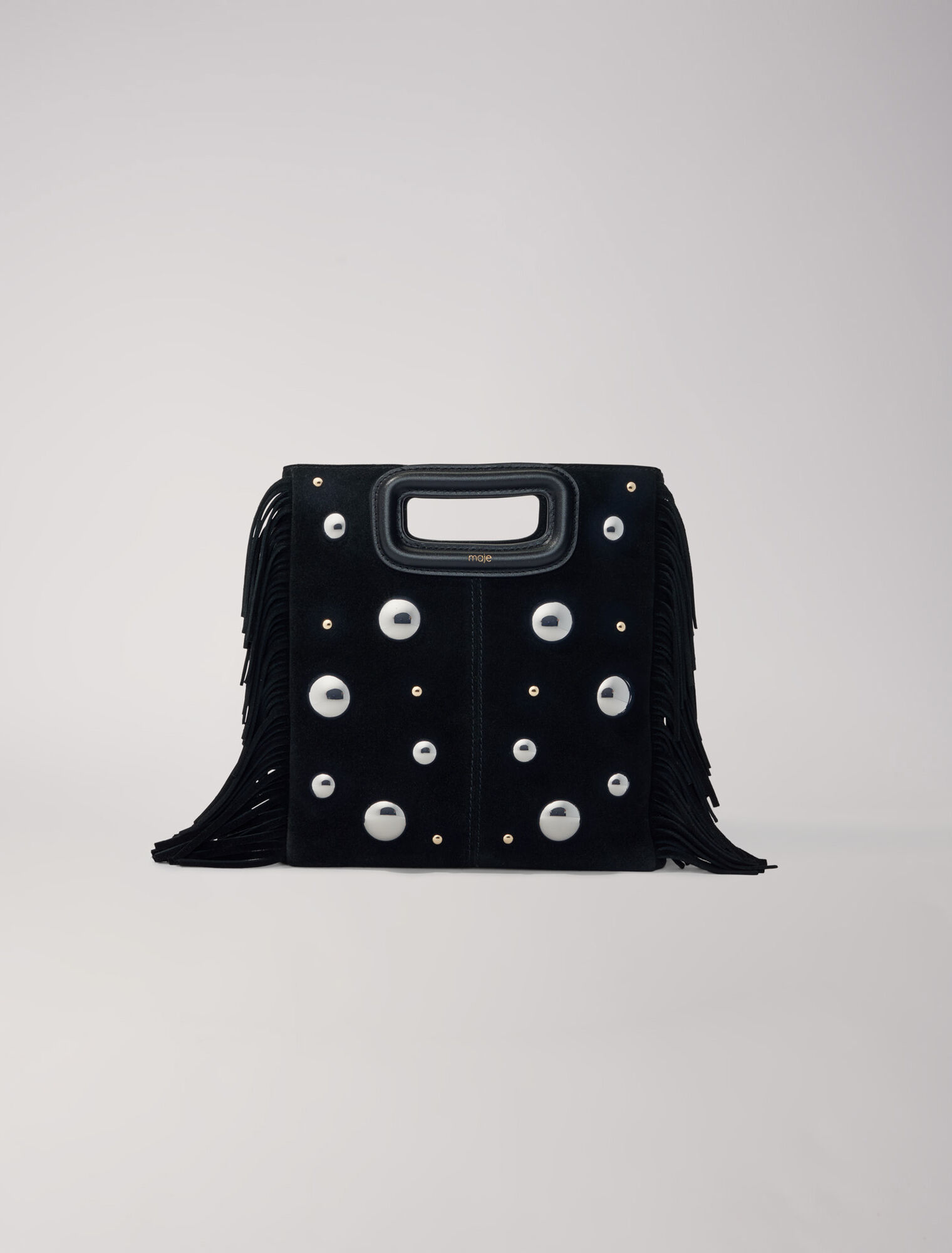 M suede bag with studs