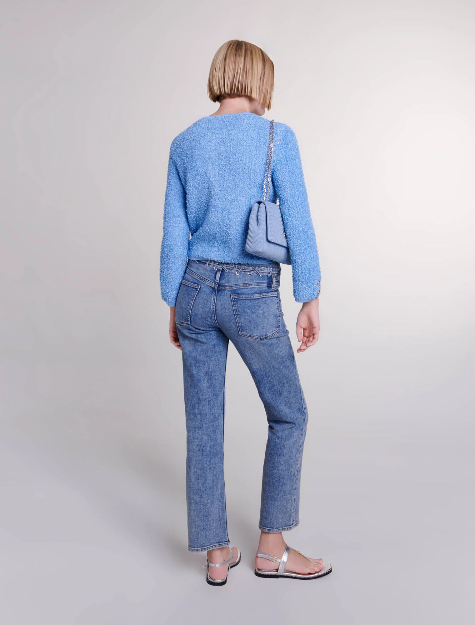 Sequin knit cardigan