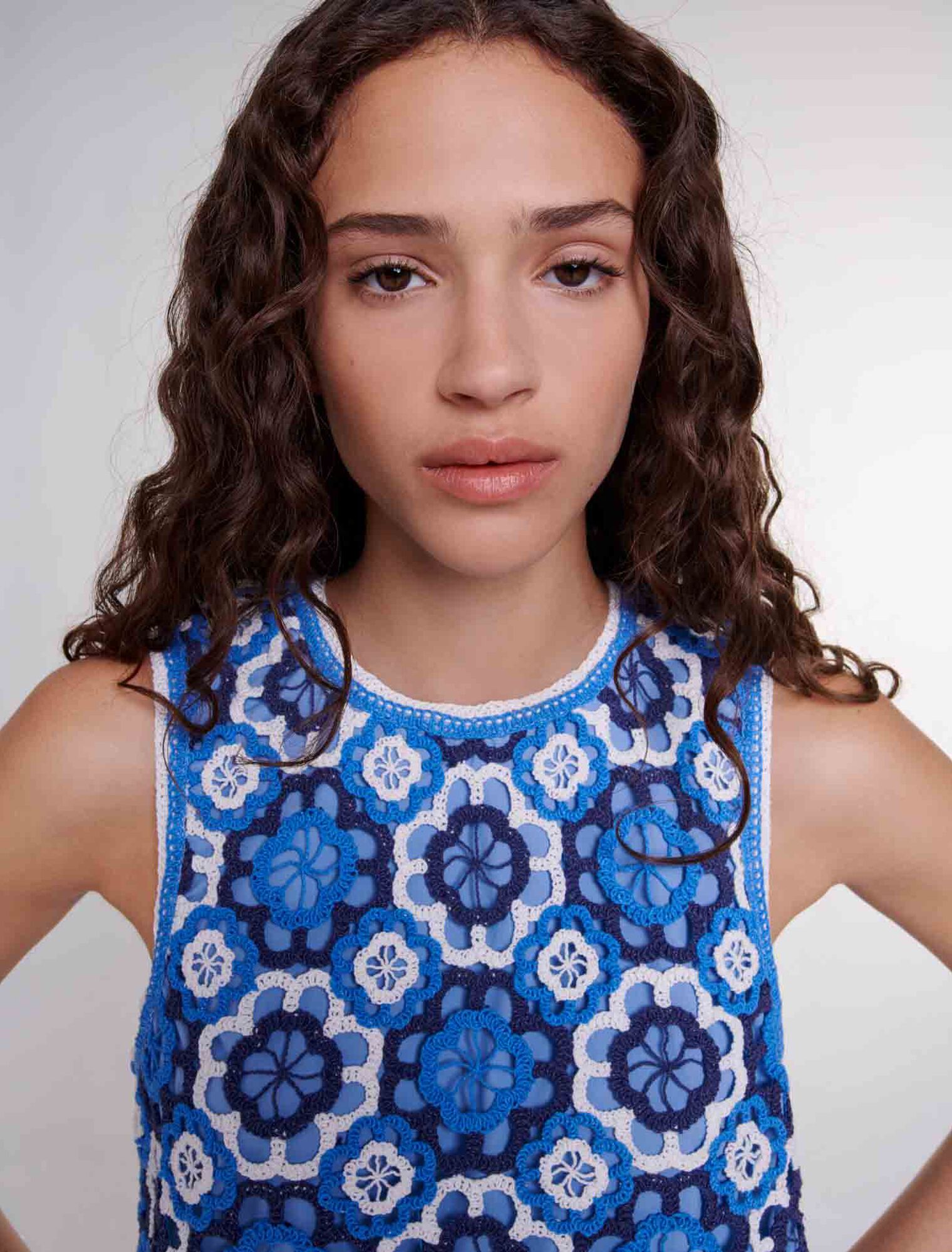 Three-tone crochet top