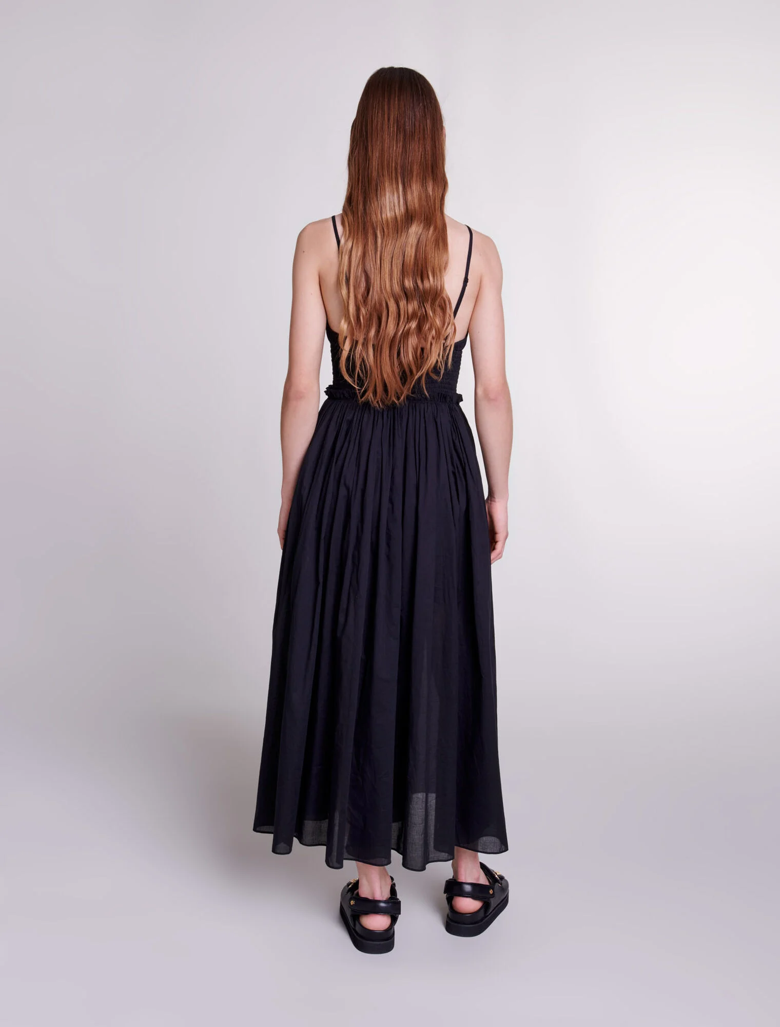 Dress with beaded ties