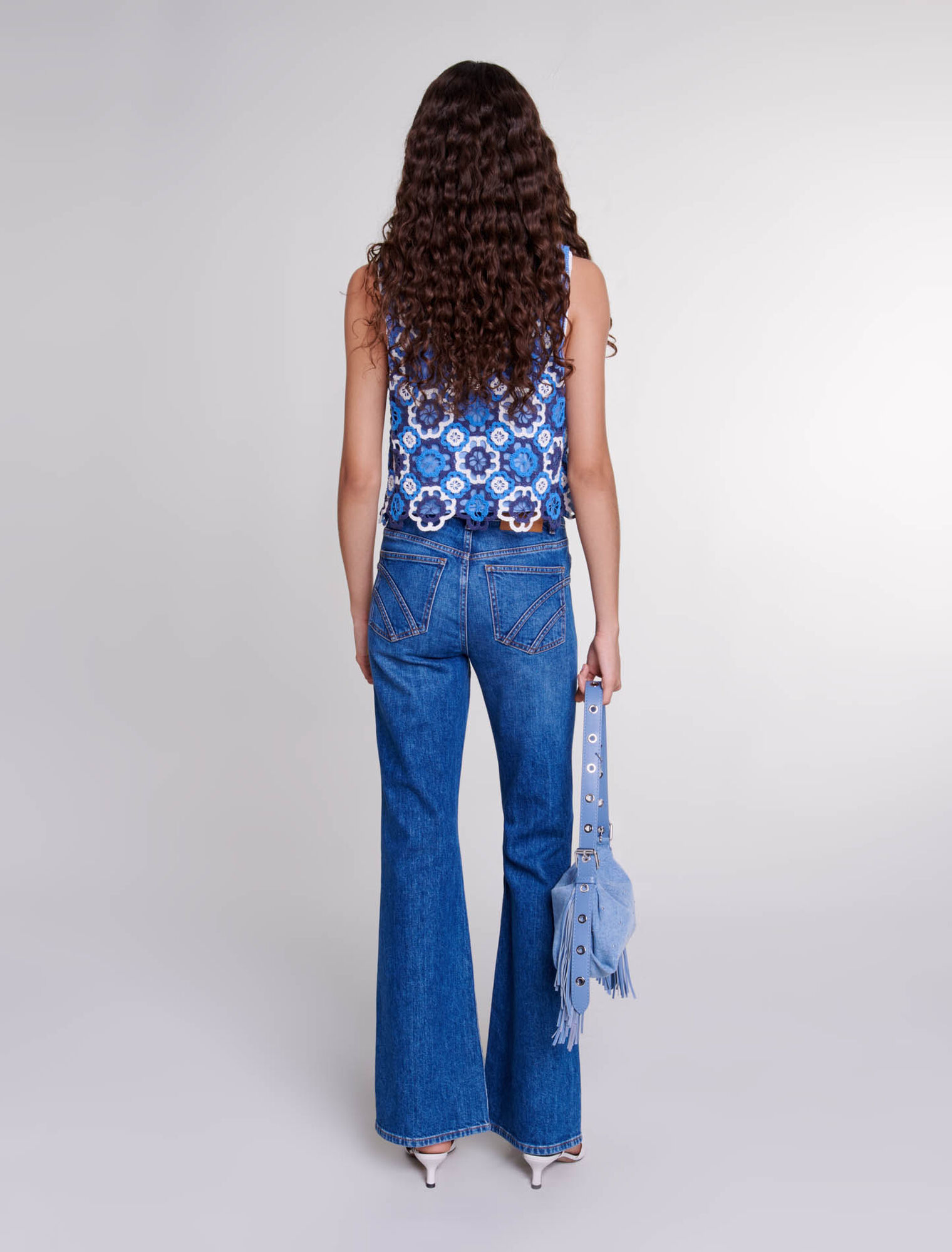 Three-tone crochet top