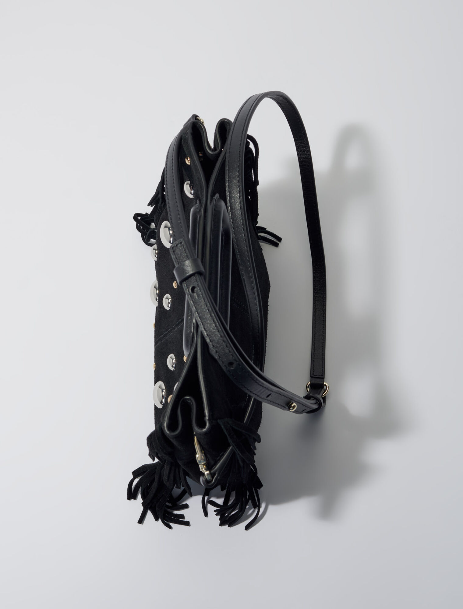 M suede bag with studs