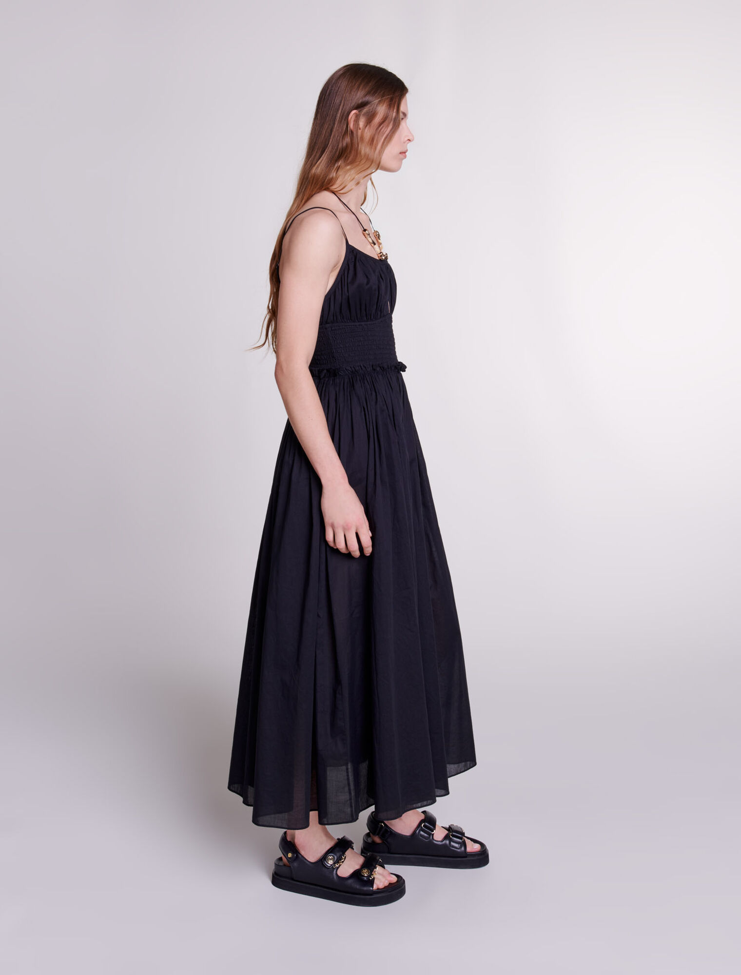 Dress with beaded ties