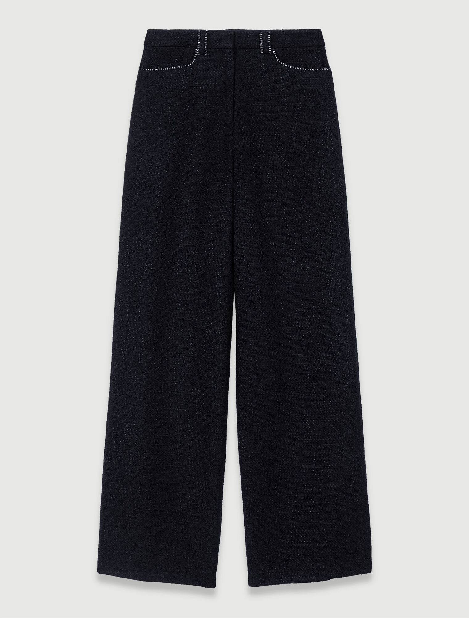 Wide-leg tweed trousers