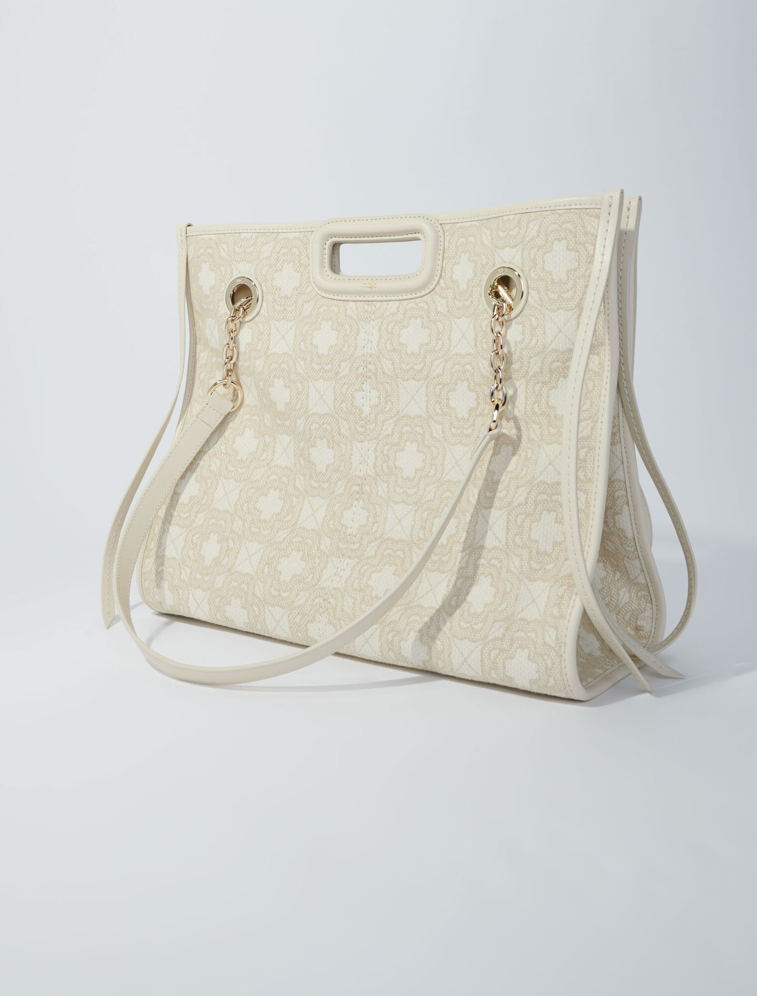 Clover print canvas shopping bag