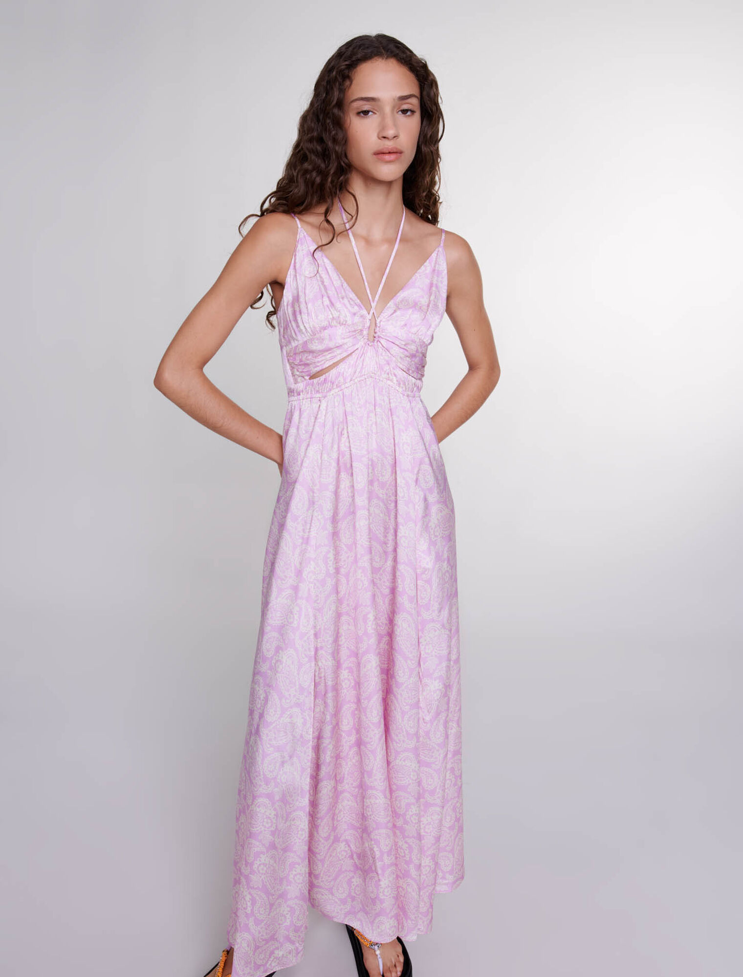 Openwork patterned maxi dress