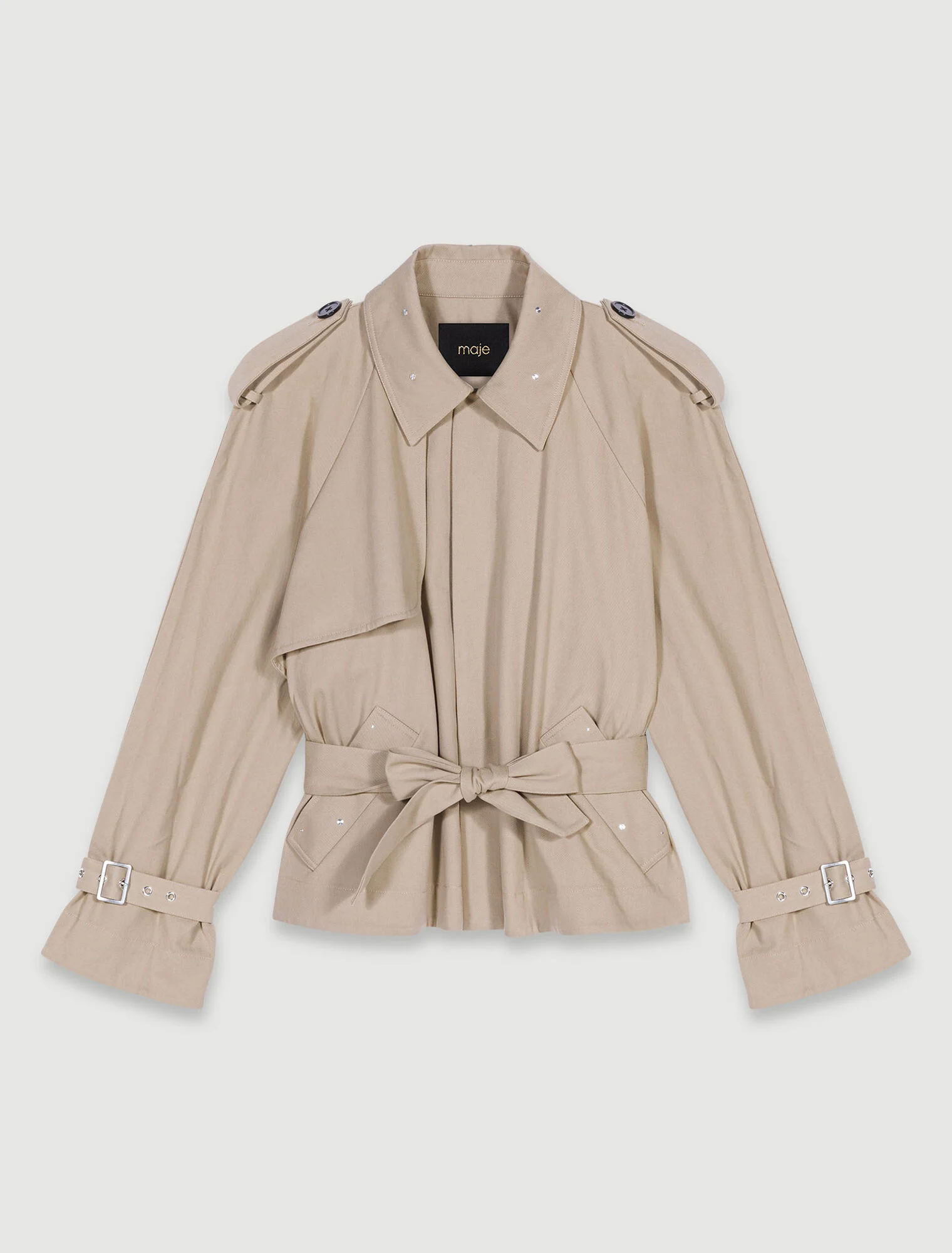 Short studded trench coat