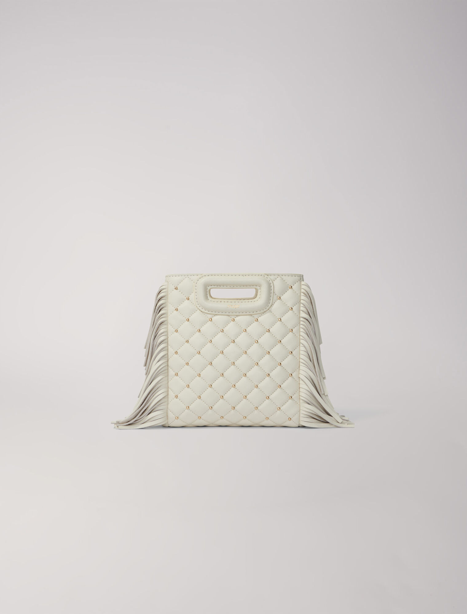 Studded M quilted leather mini bag