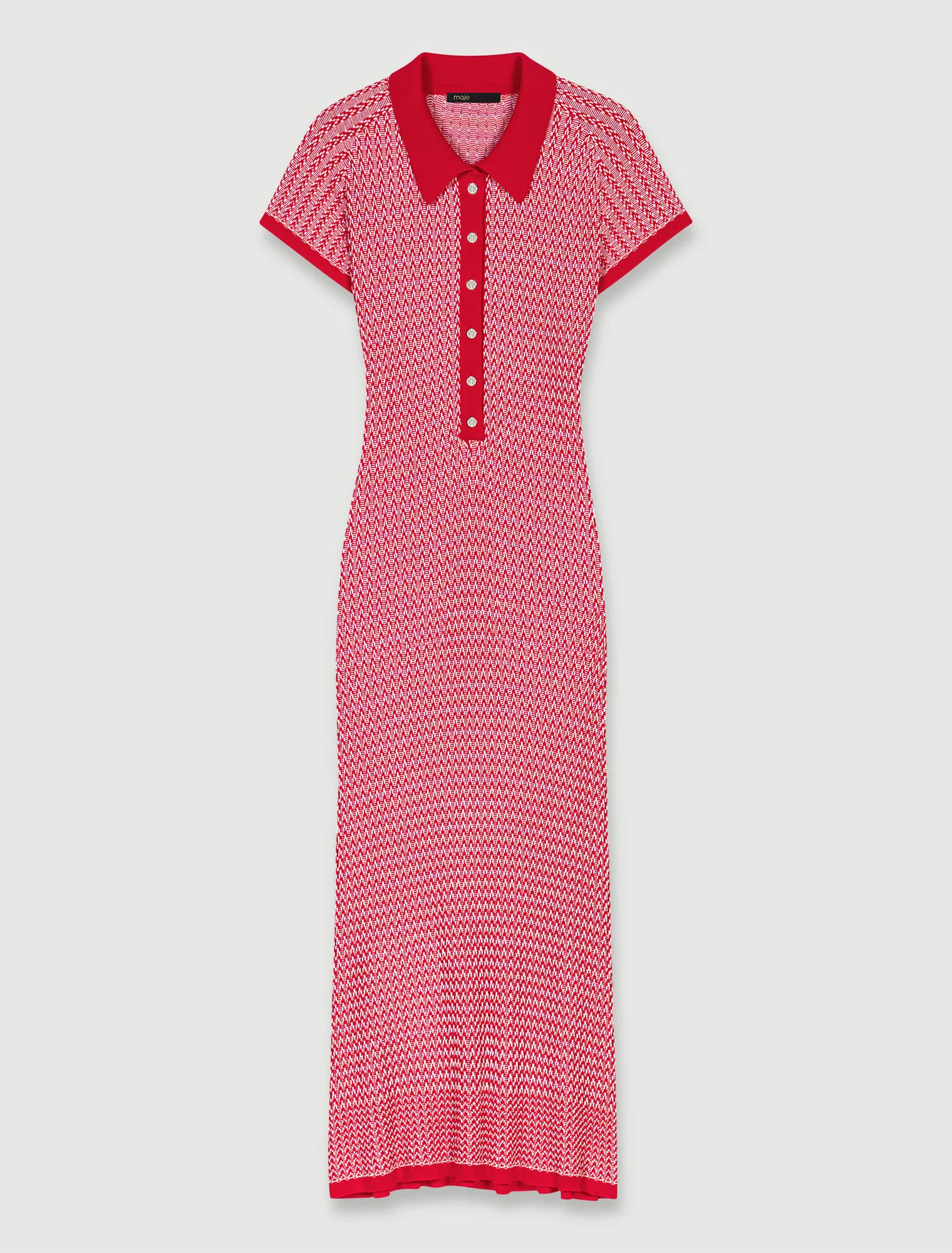 Herringbone knit maxi dress