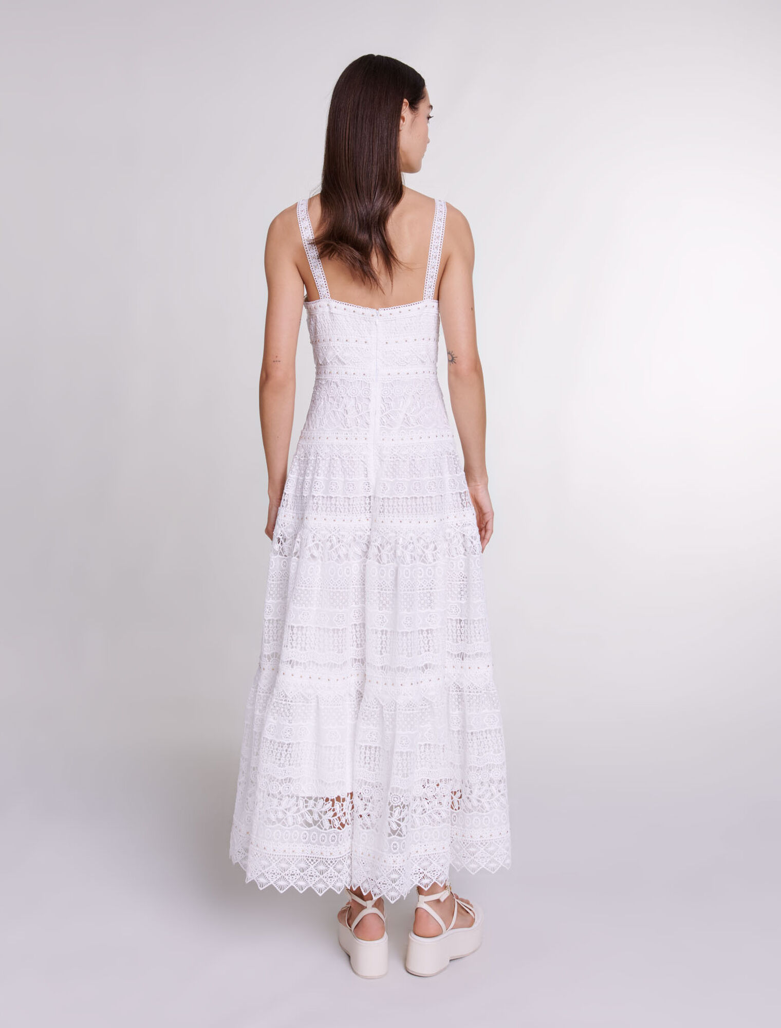 Crochet-knit maxi dress