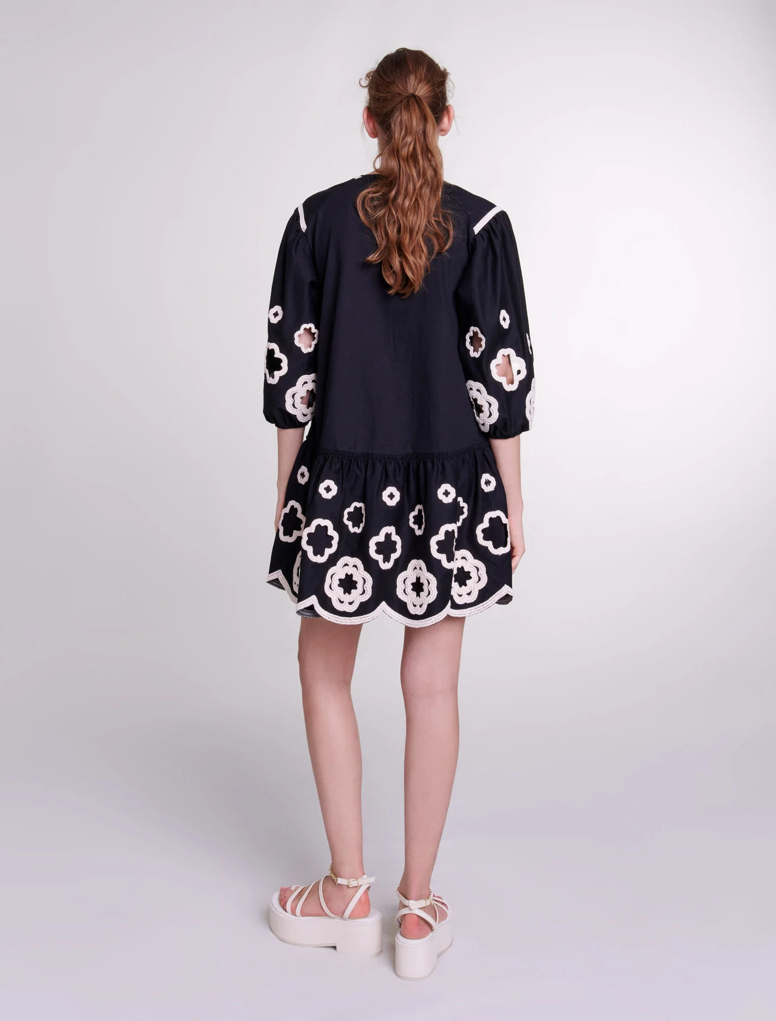 Short embroidered tunic dress
